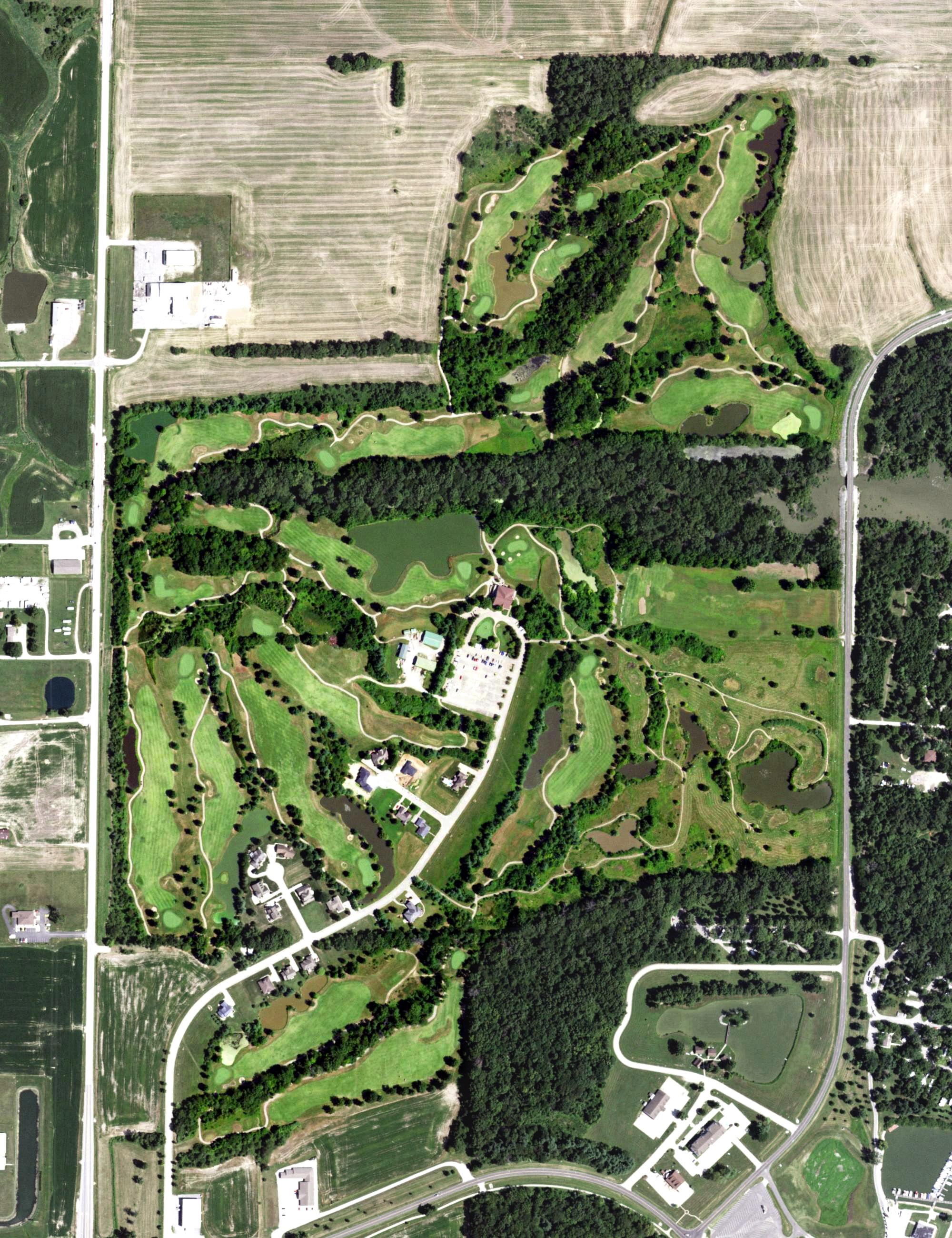 Aerial view of Governors Run Golf Course, IL