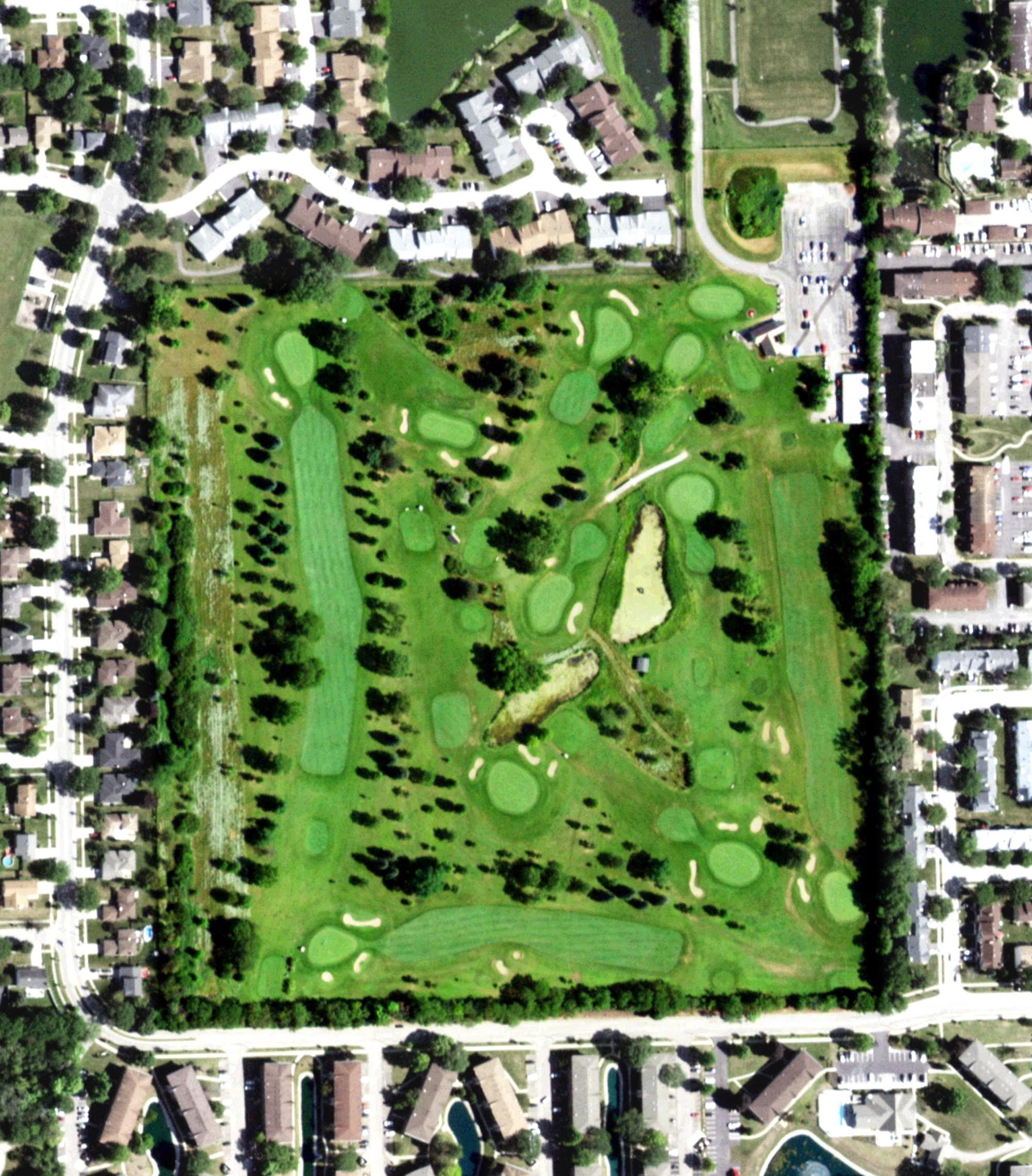 Aerial view of Green Meadows Golf Club, IL
