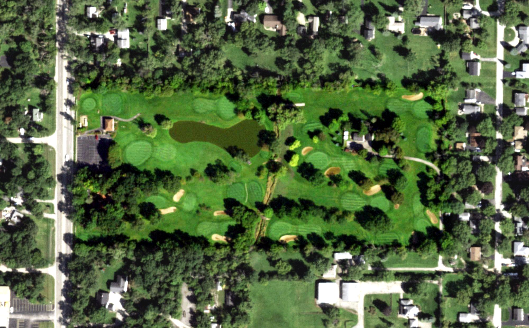 Aerial view of Greenshire Golf Course, IL
