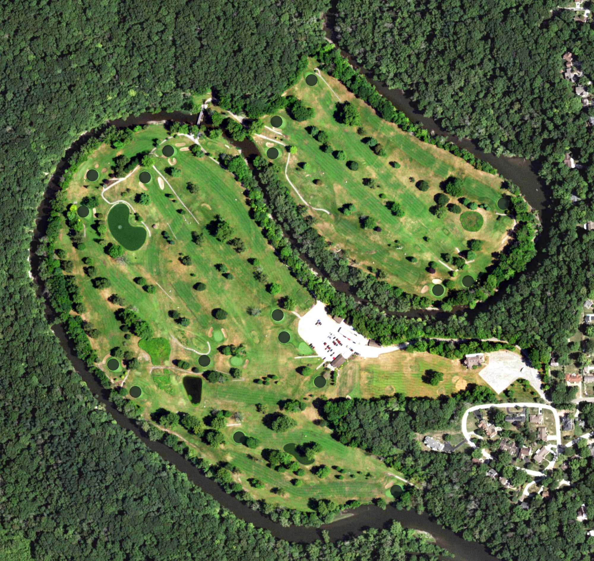Aerial view of Harrison Park Golf Course, IL