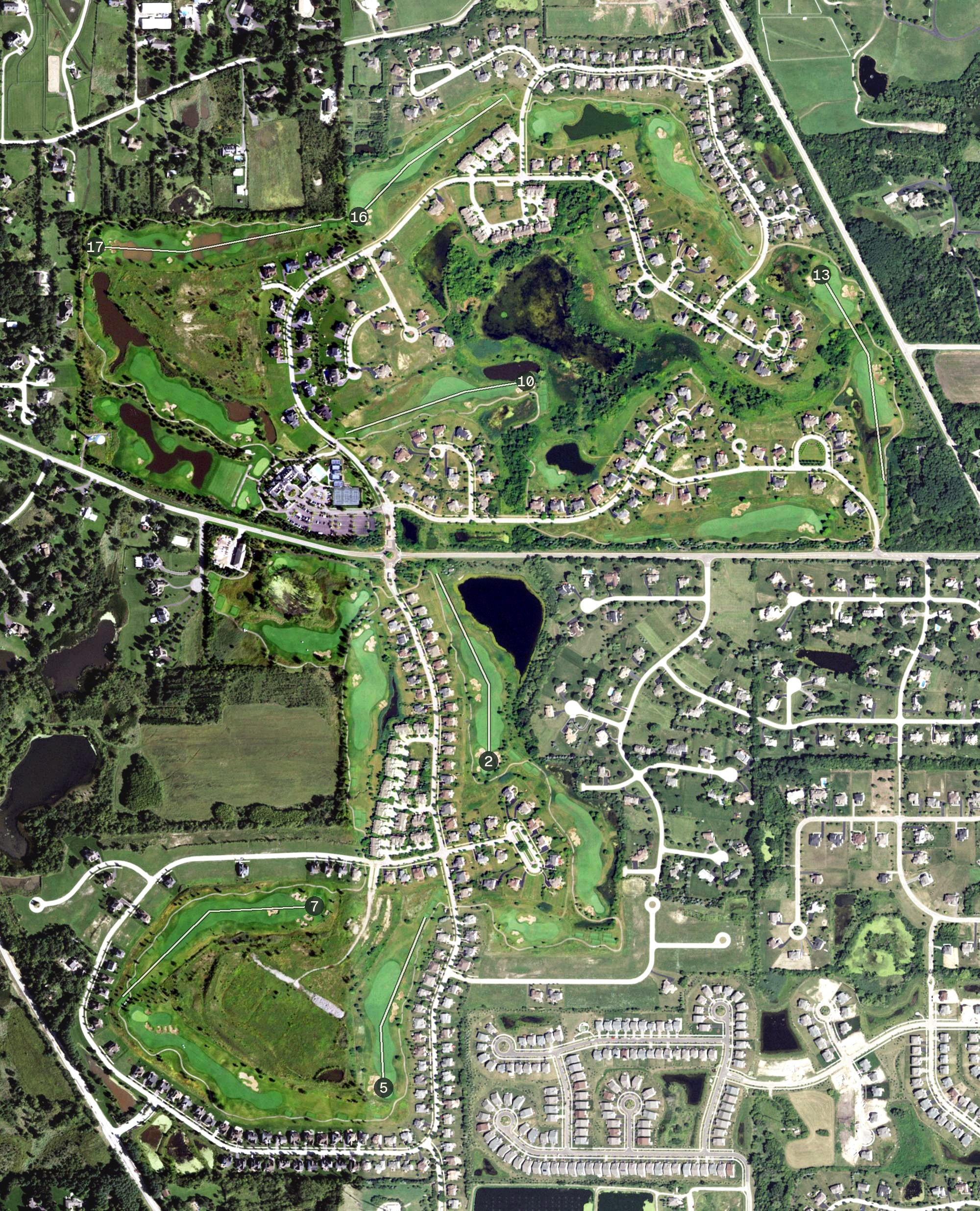 Aerial view of Hawthorn Woods Country Club, IL