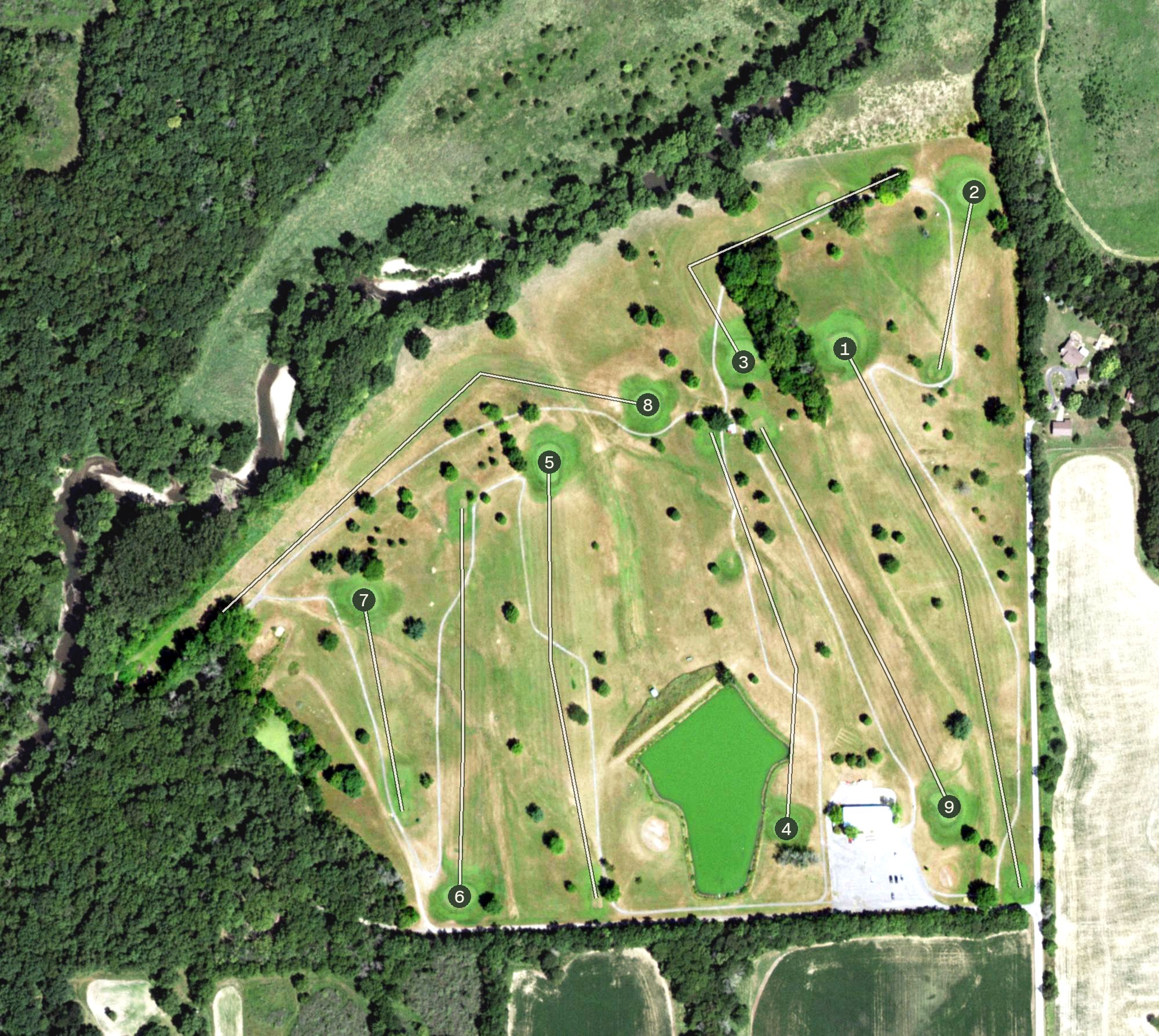 Aerial view of Hazy Hills Golf Course, IL