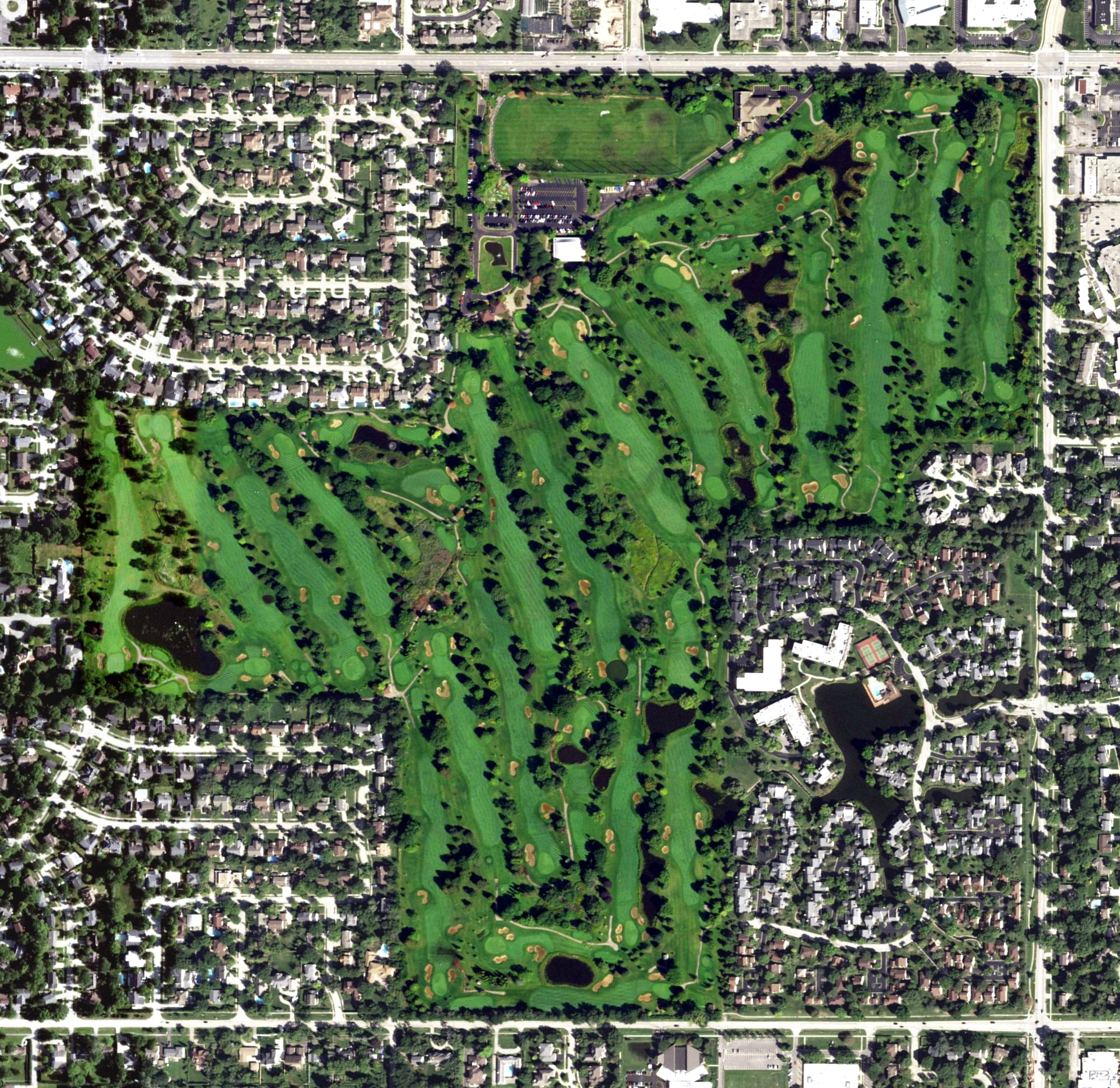 Aerial view of Heritage Oaks Golf Club, IL