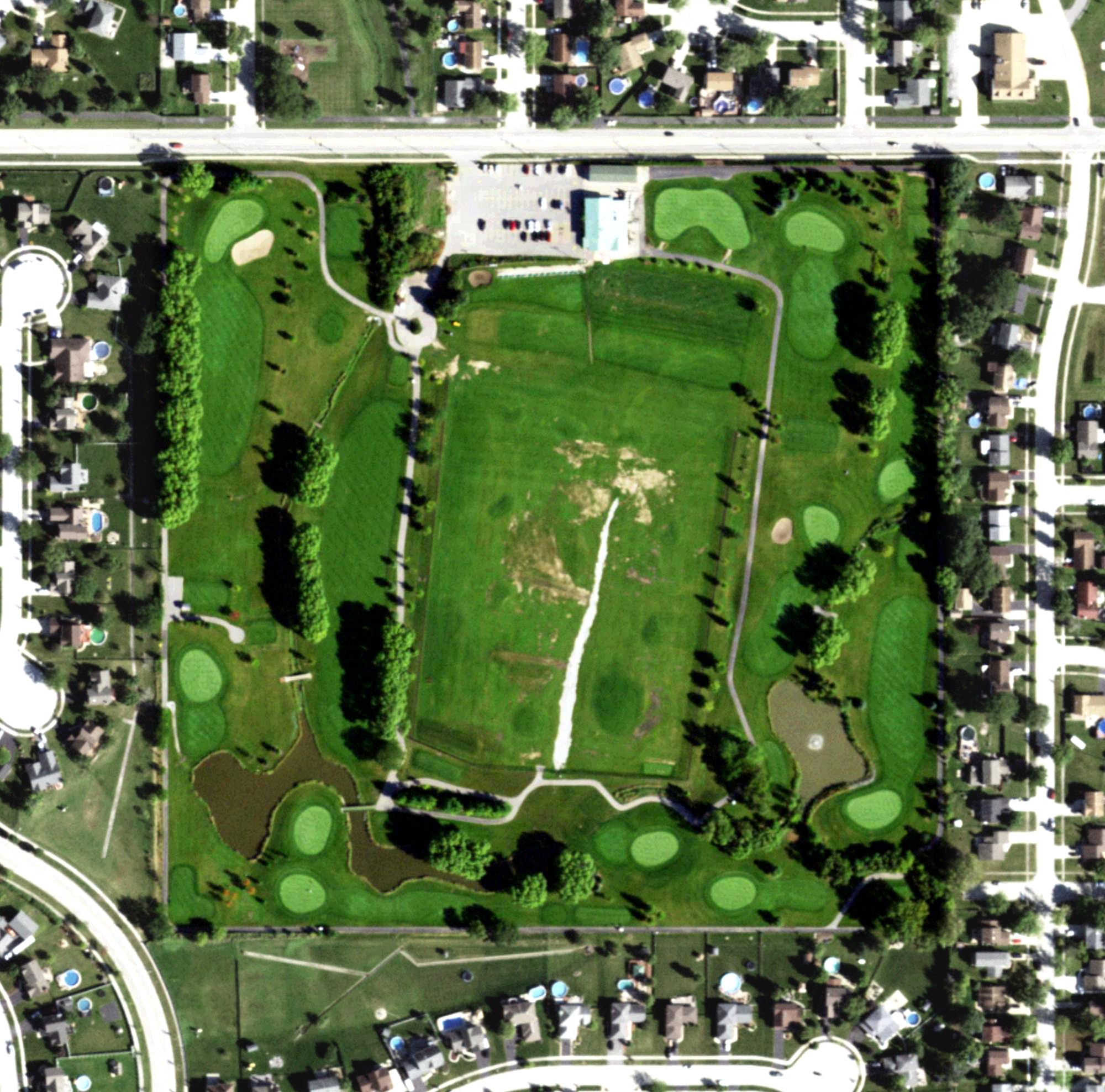 Aerial view of Hickory Creek Golf Course, IL