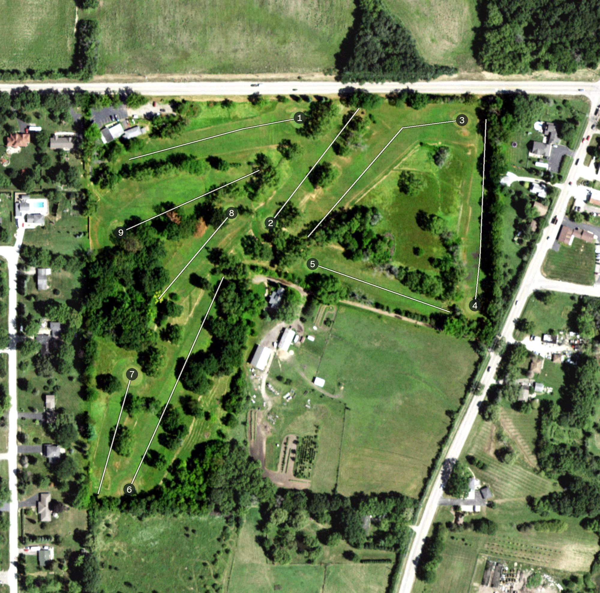 Aerial view of Hickory Knoll Golf Course, IL