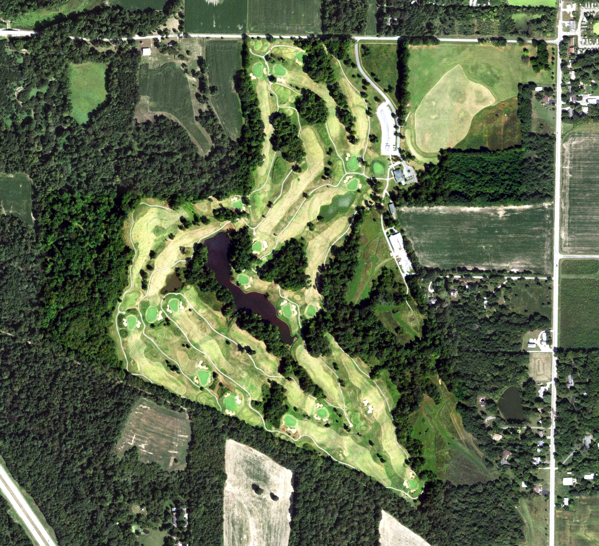 Aerial view of Hickory Ridge Golf Course, IL