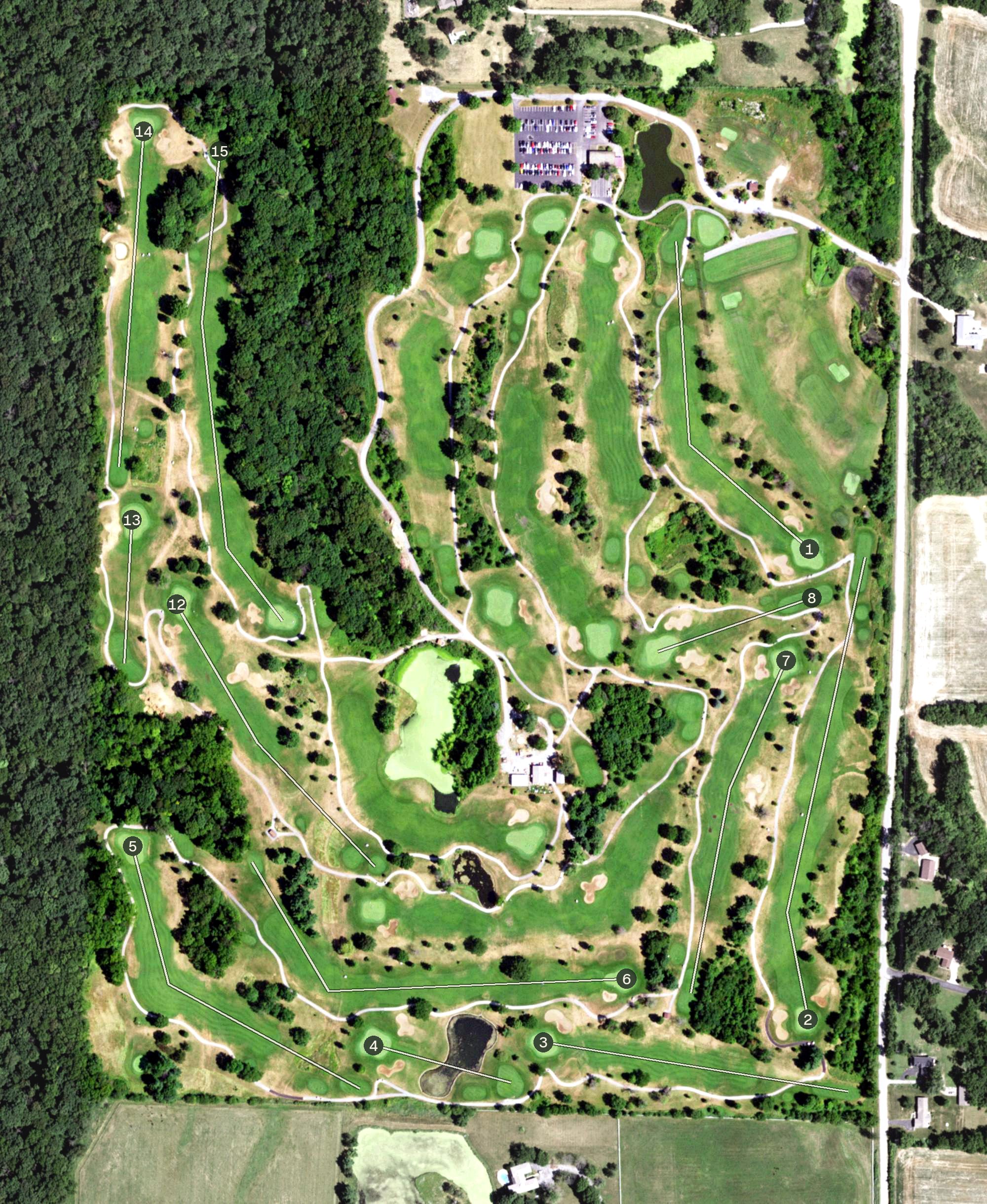 Aerial view of Highland Springs Municipal Golf Course, IL