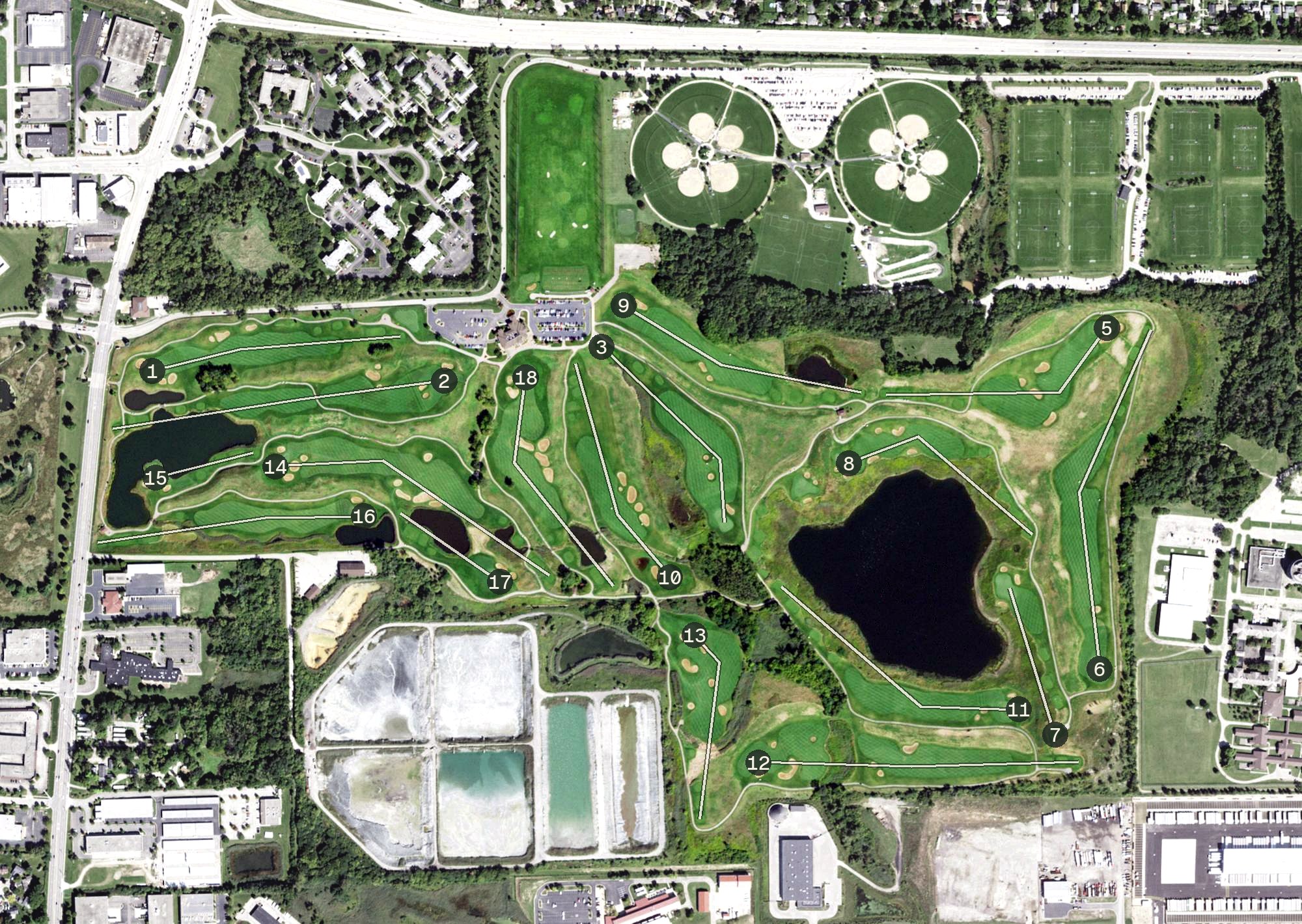 Aerial view of Highlands of Elgin, IL