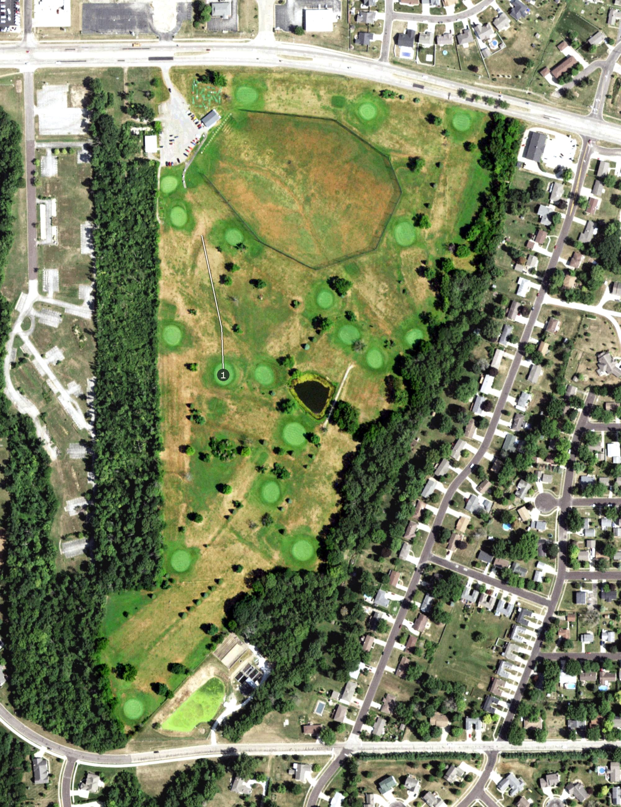 Aerial view of Hillcrest Golf Center, IL