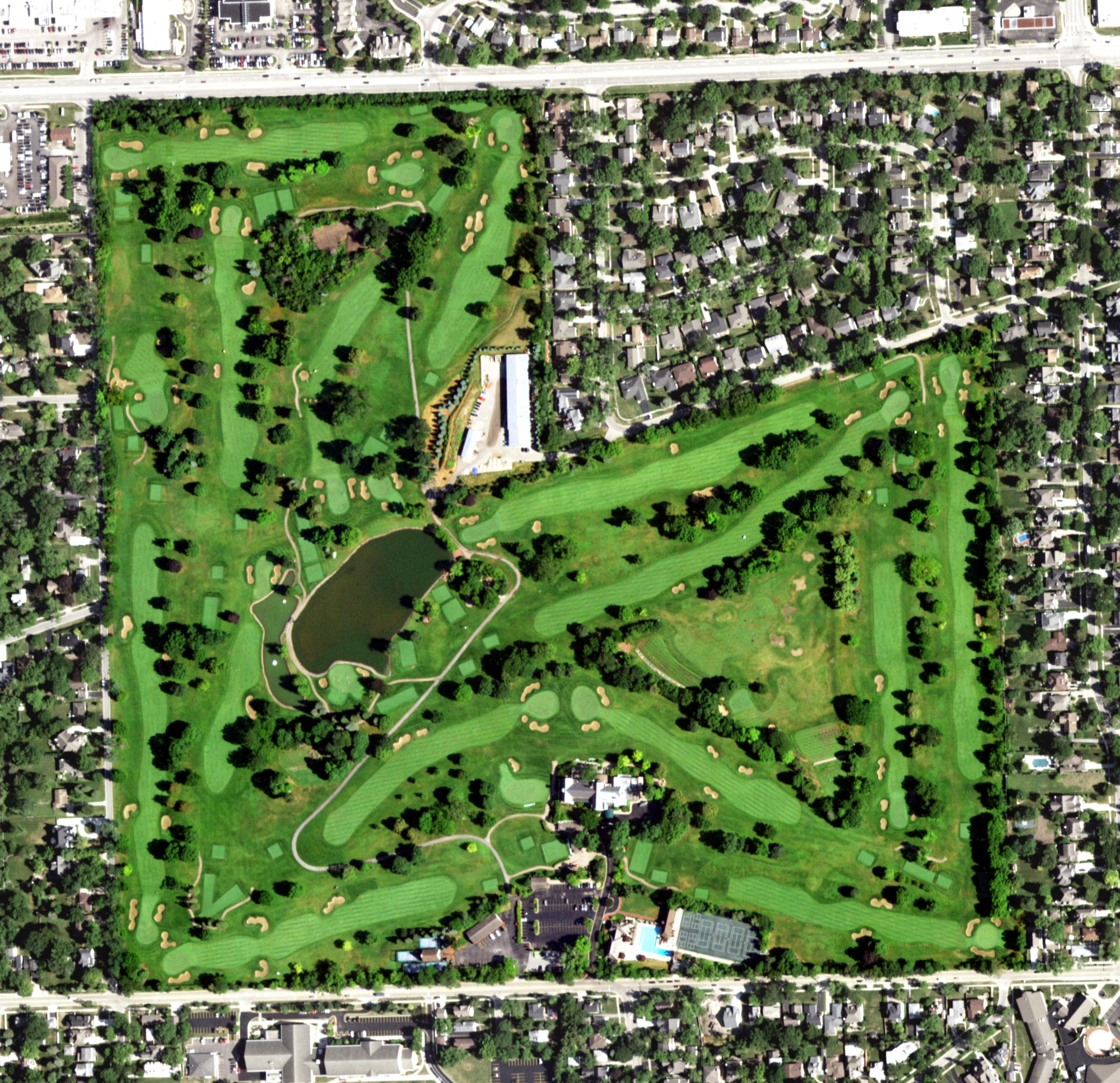 Aerial view of Hinsdale Golf Club, IL