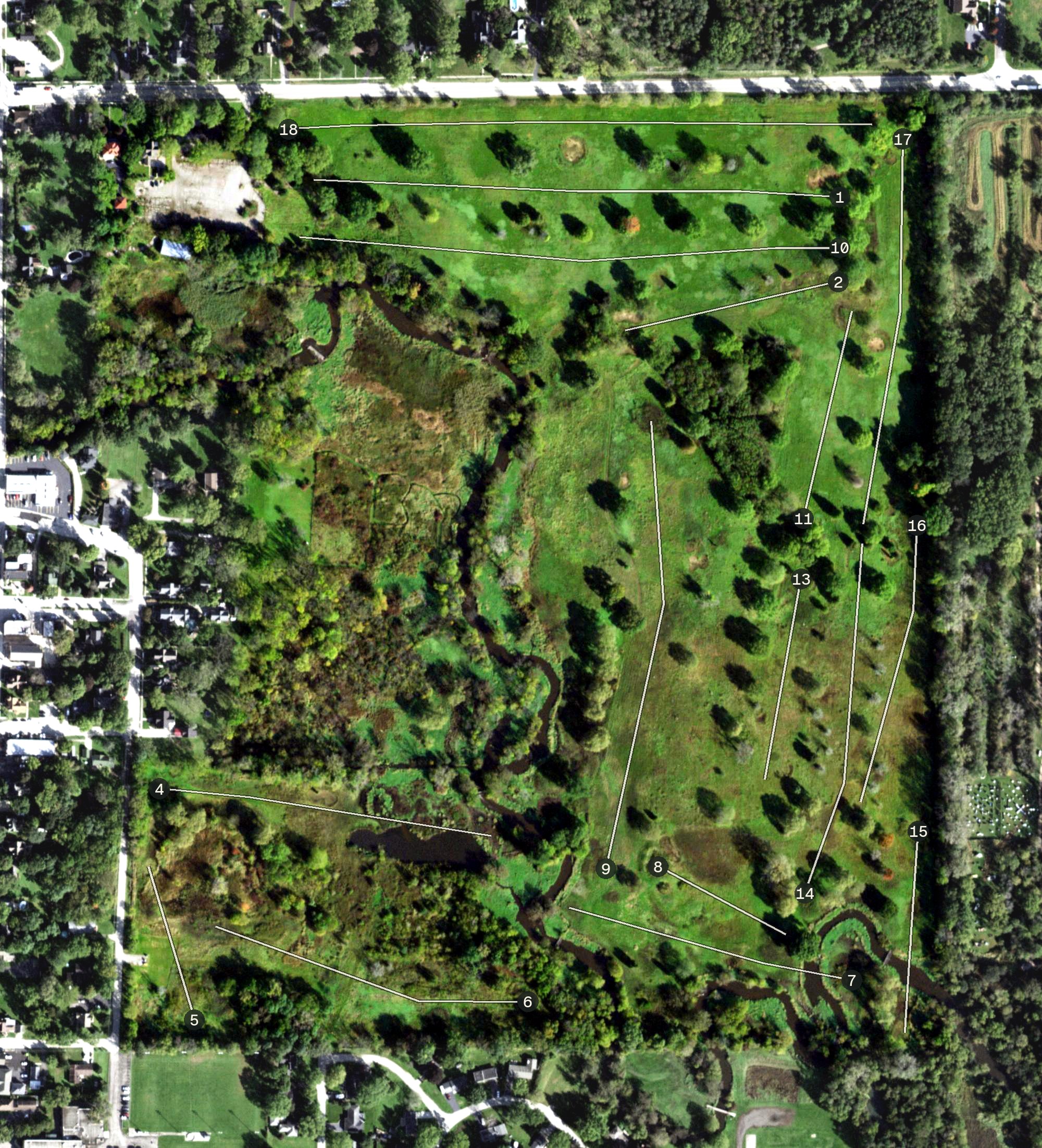 Aerial view of Hunter Country Club, IL