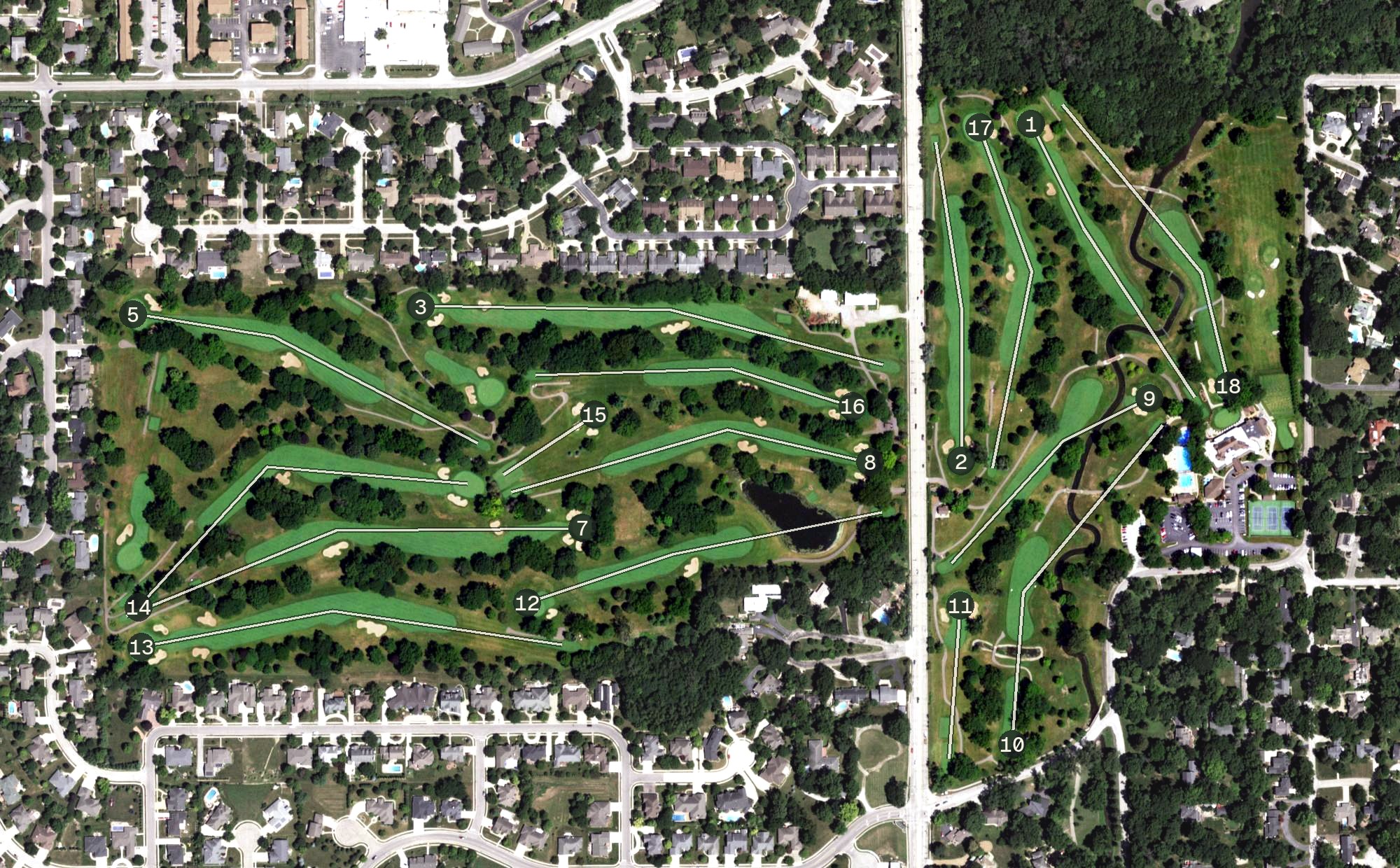 Aerial view of Illini Golf Course, IL