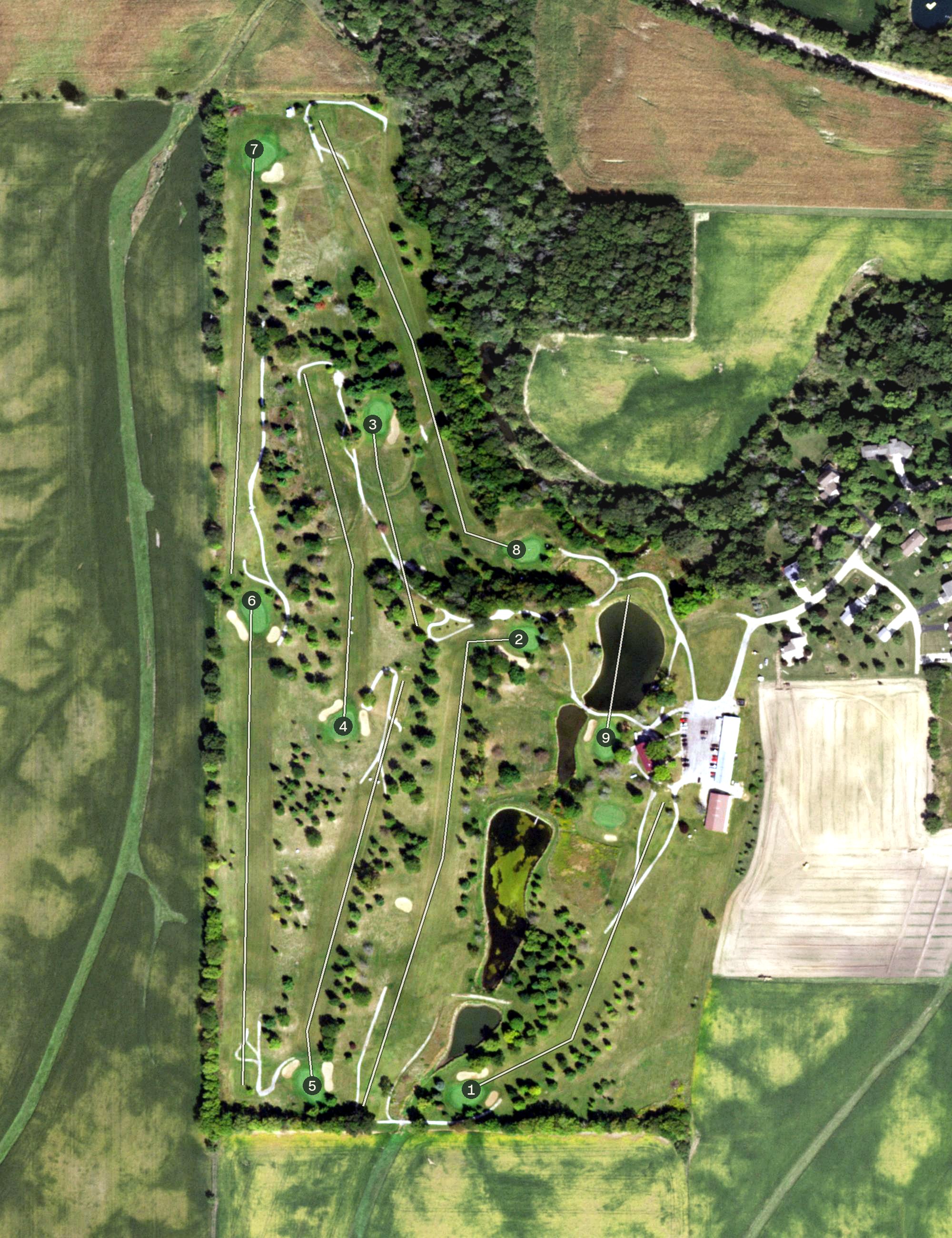 Aerial view of Indian Springs Golf Club, IL