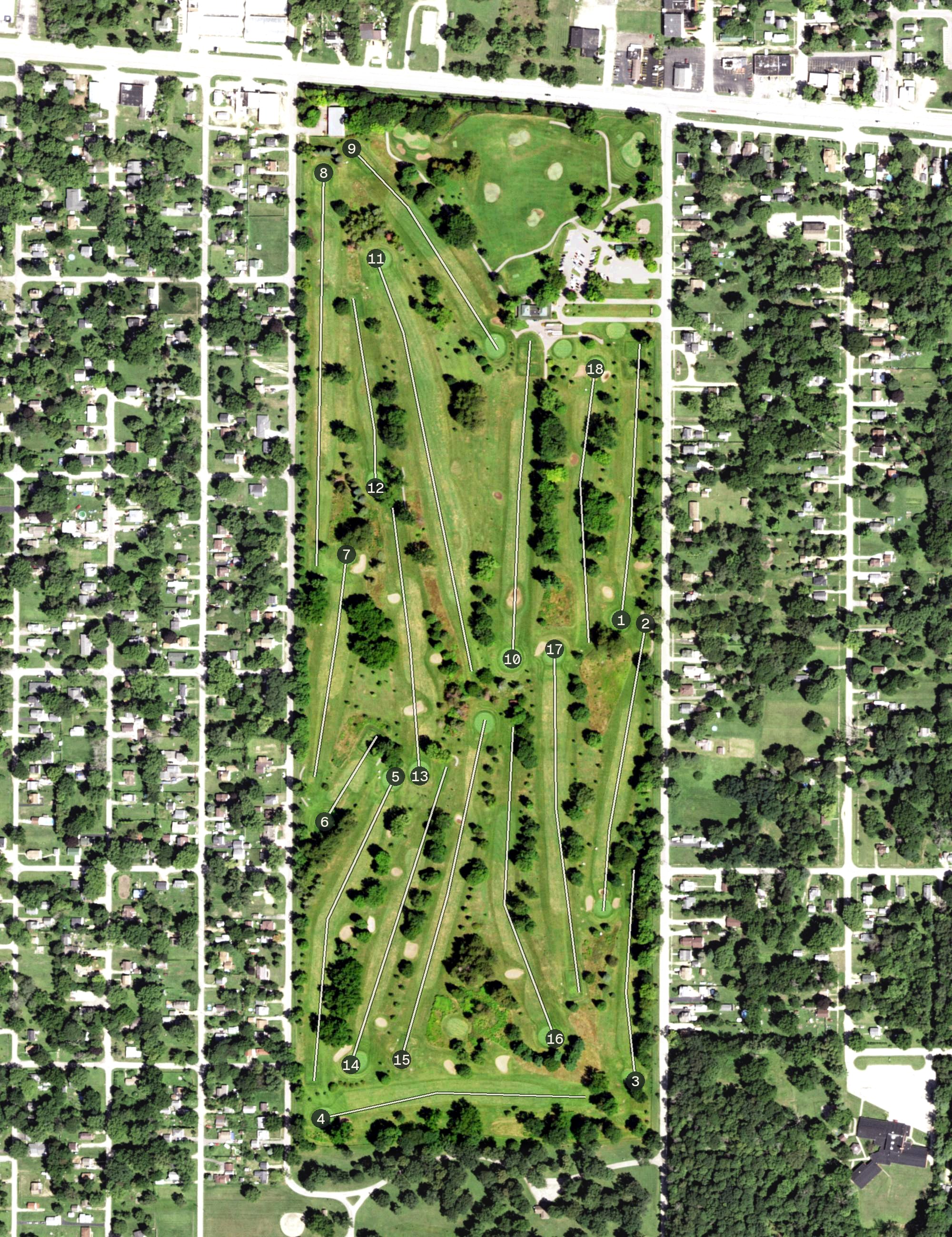 Aerial view of Ingersoll Golf Course, IL