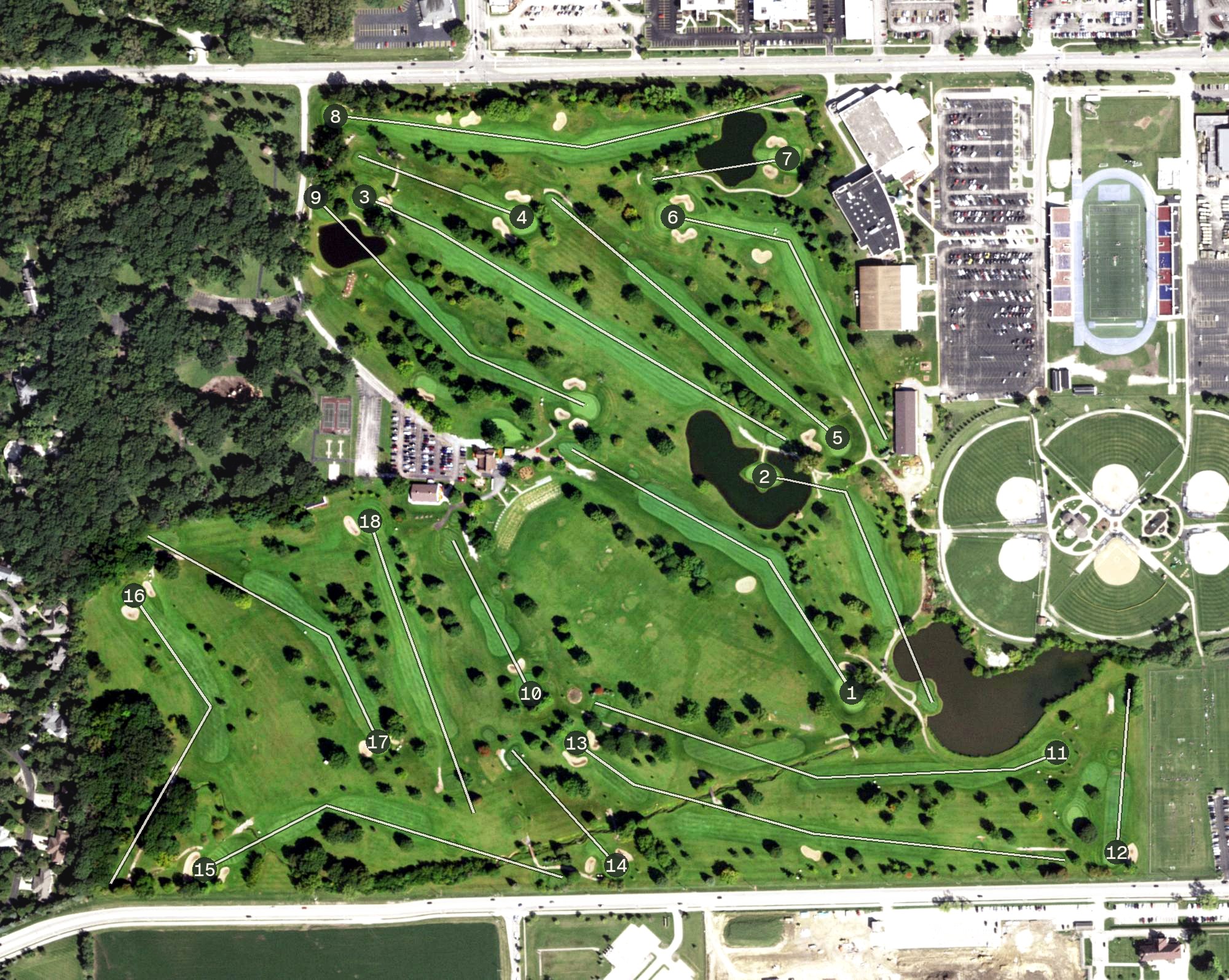 Aerial view of Inwood Golf Course, IL
