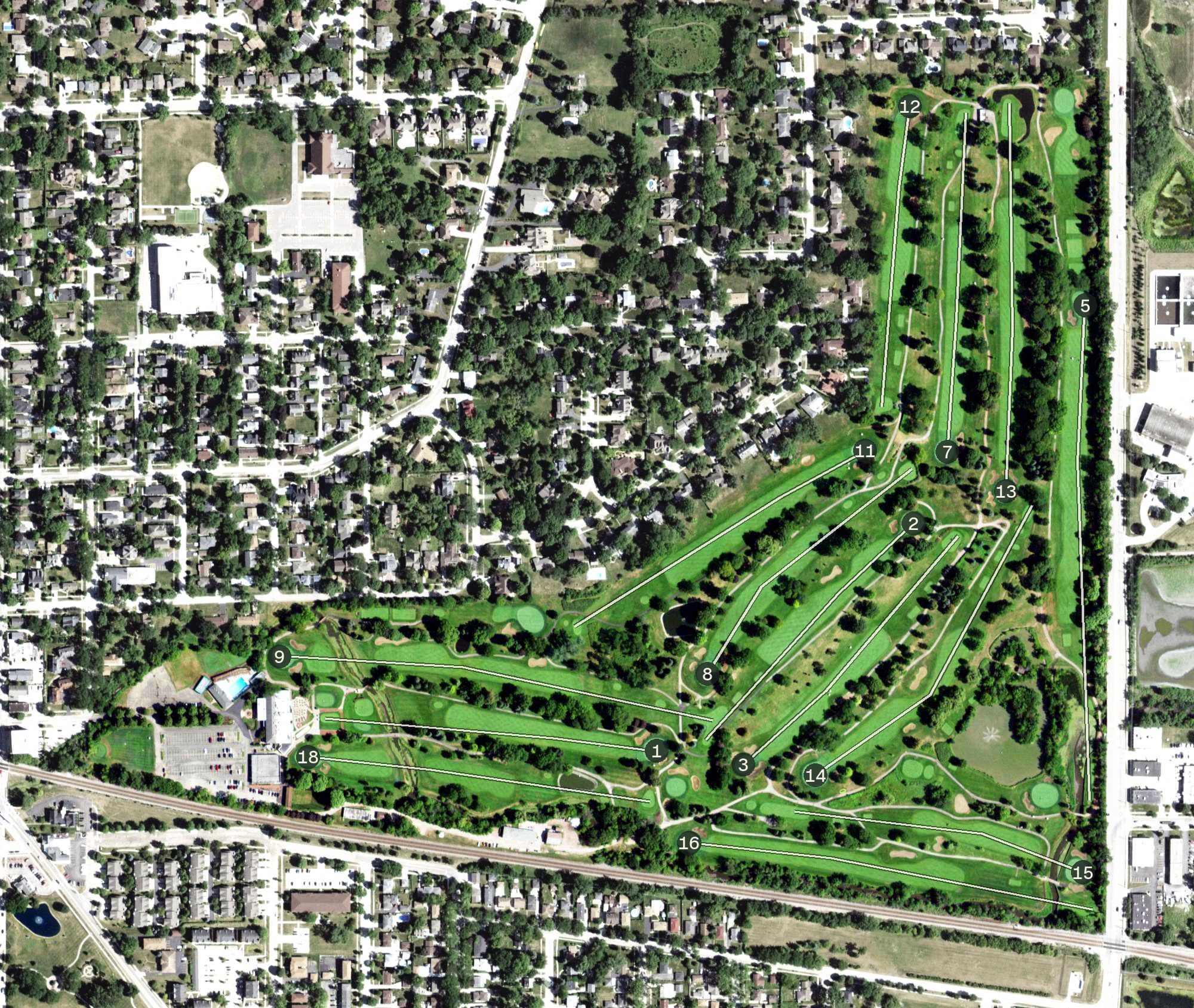 Aerial view of Itasca Country Club, IL