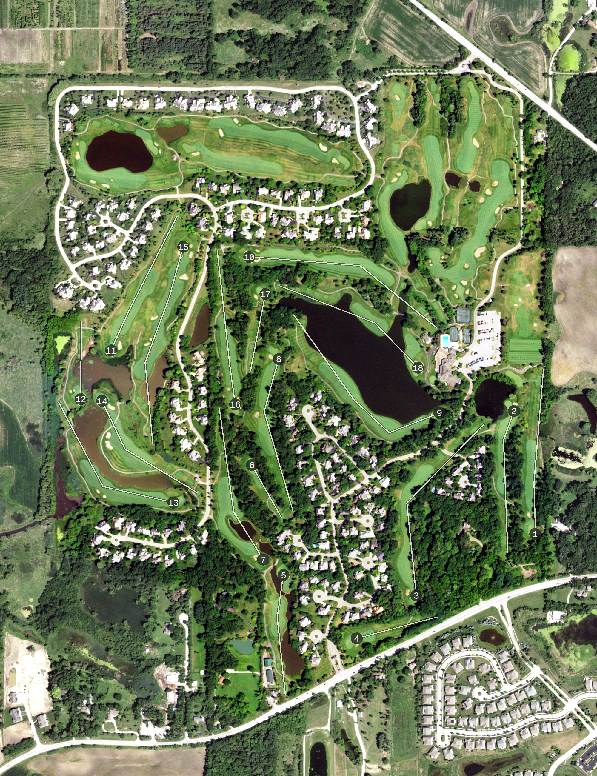 Aerial view of Ivanhoe Club, IL