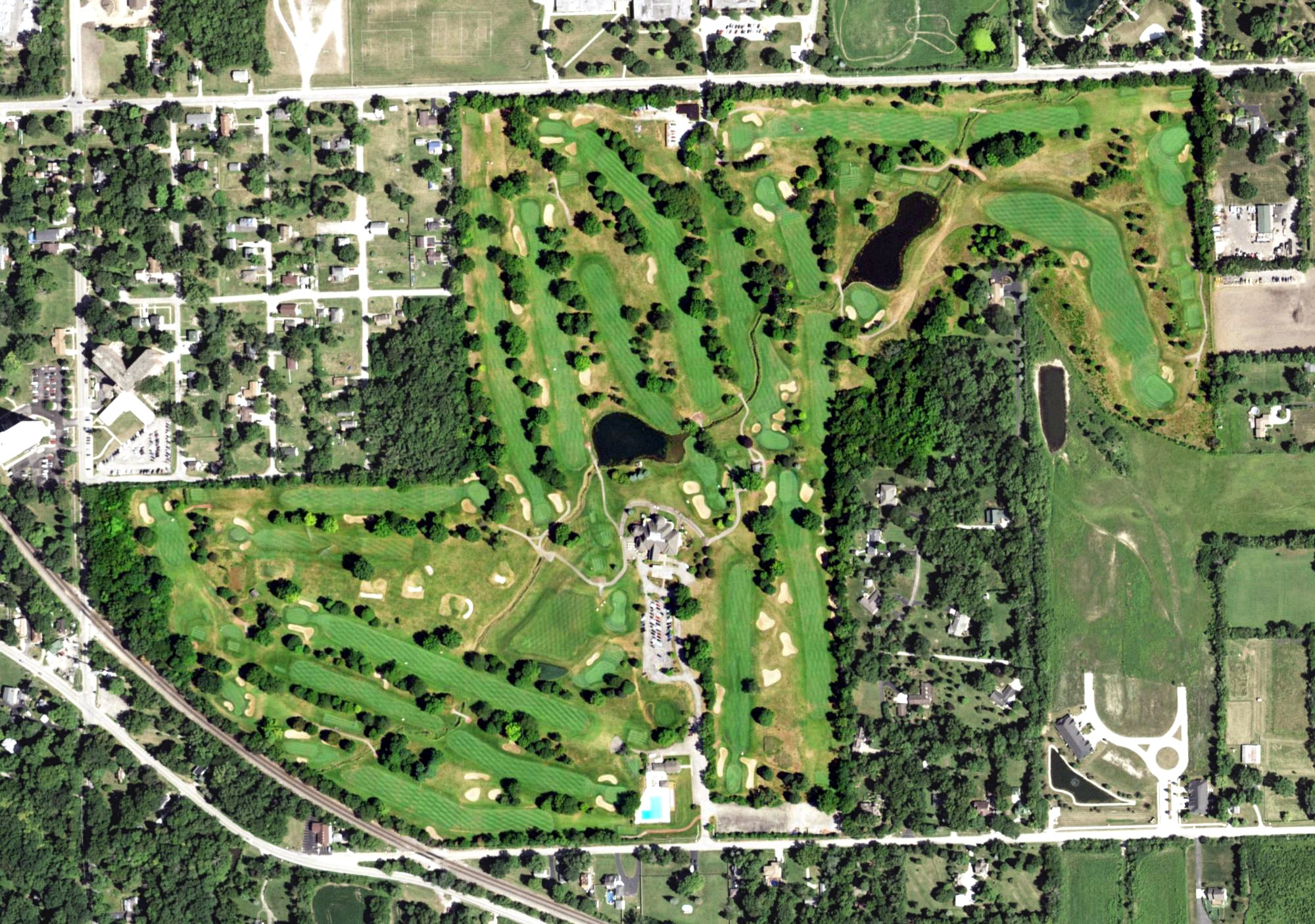 Aerial view of Joliet Country Club (closed), IL