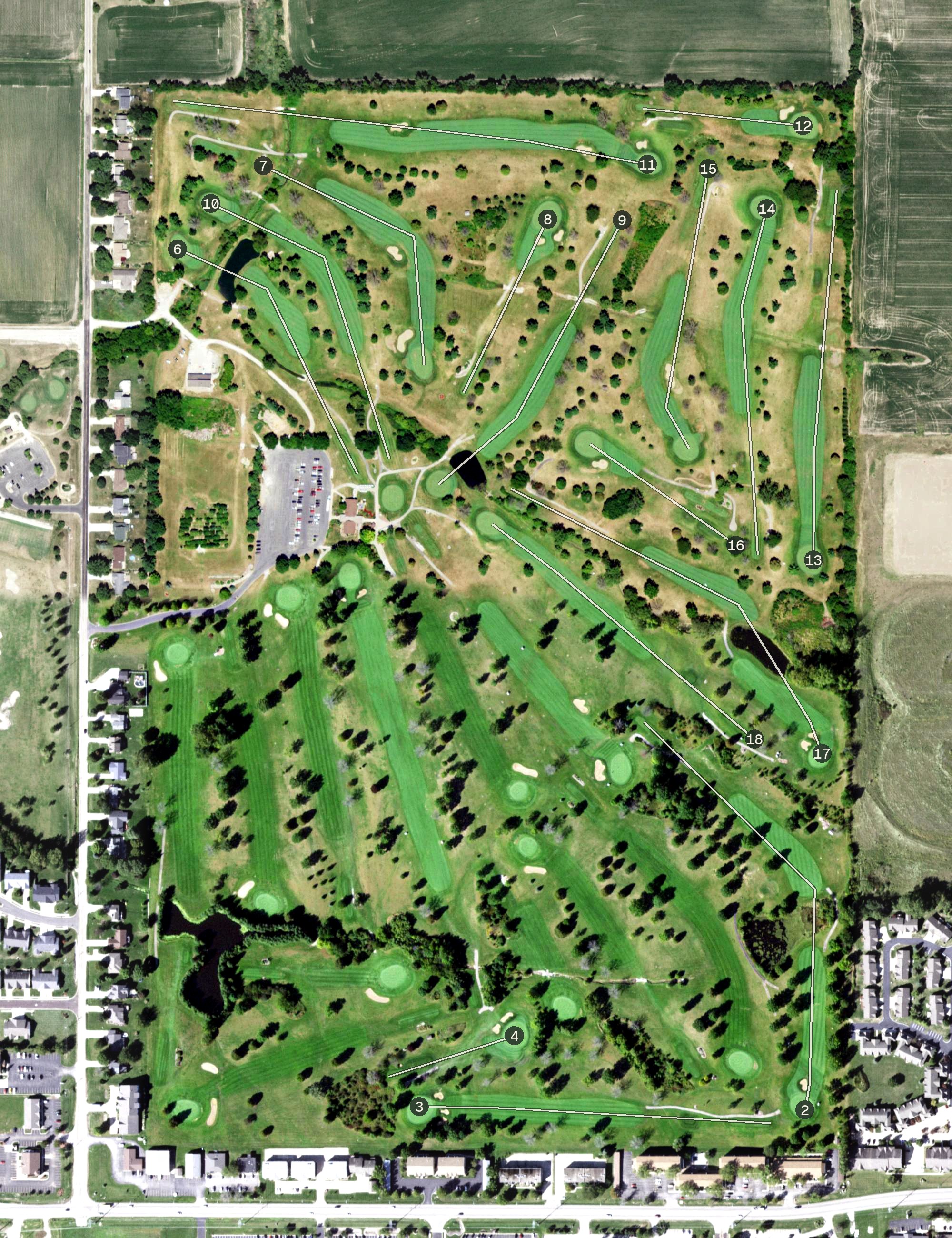 Aerial view of Kellogg Golf Course, IL