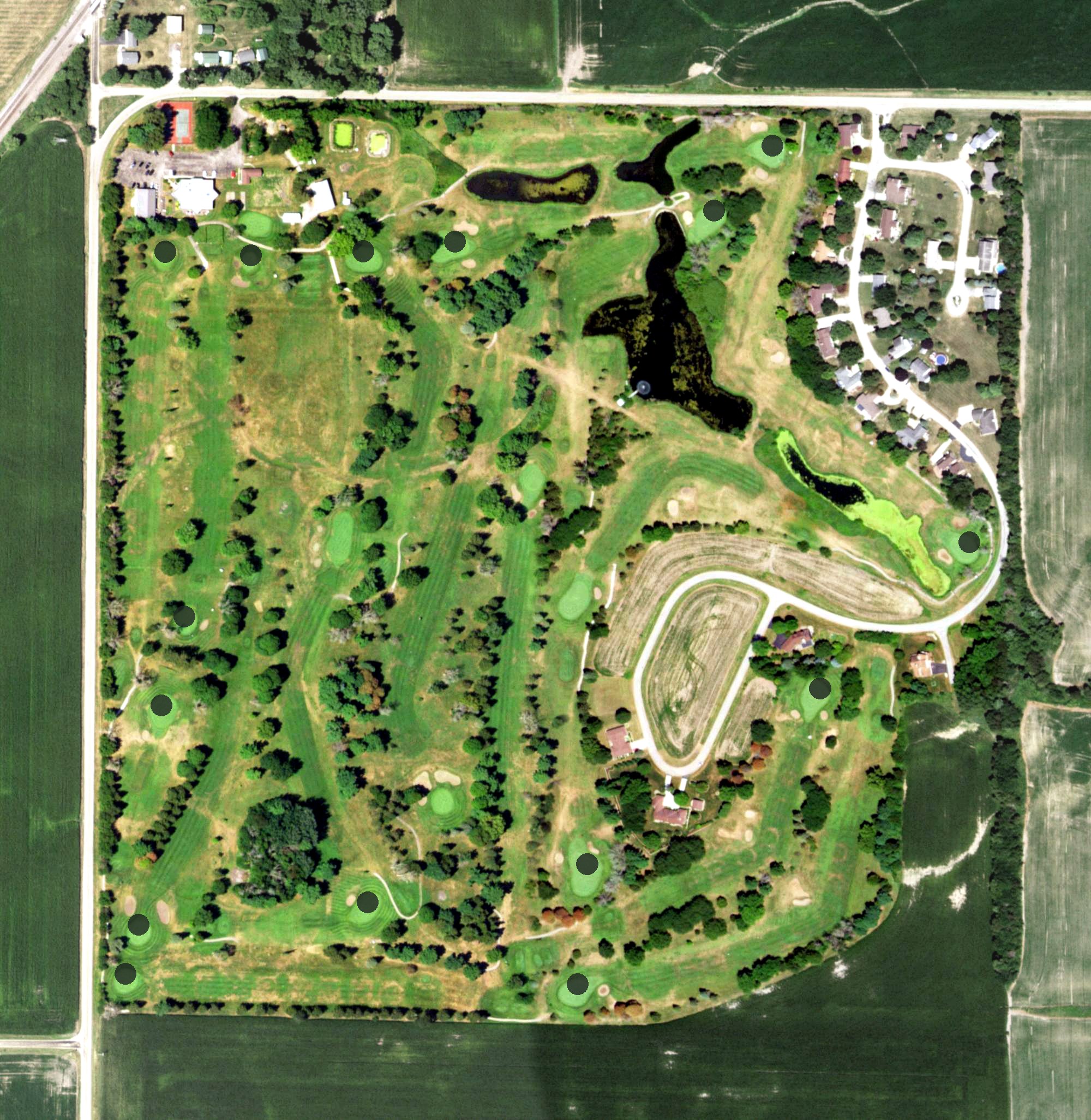 Aerial view of Kewanee Dunes Golf Club, IL