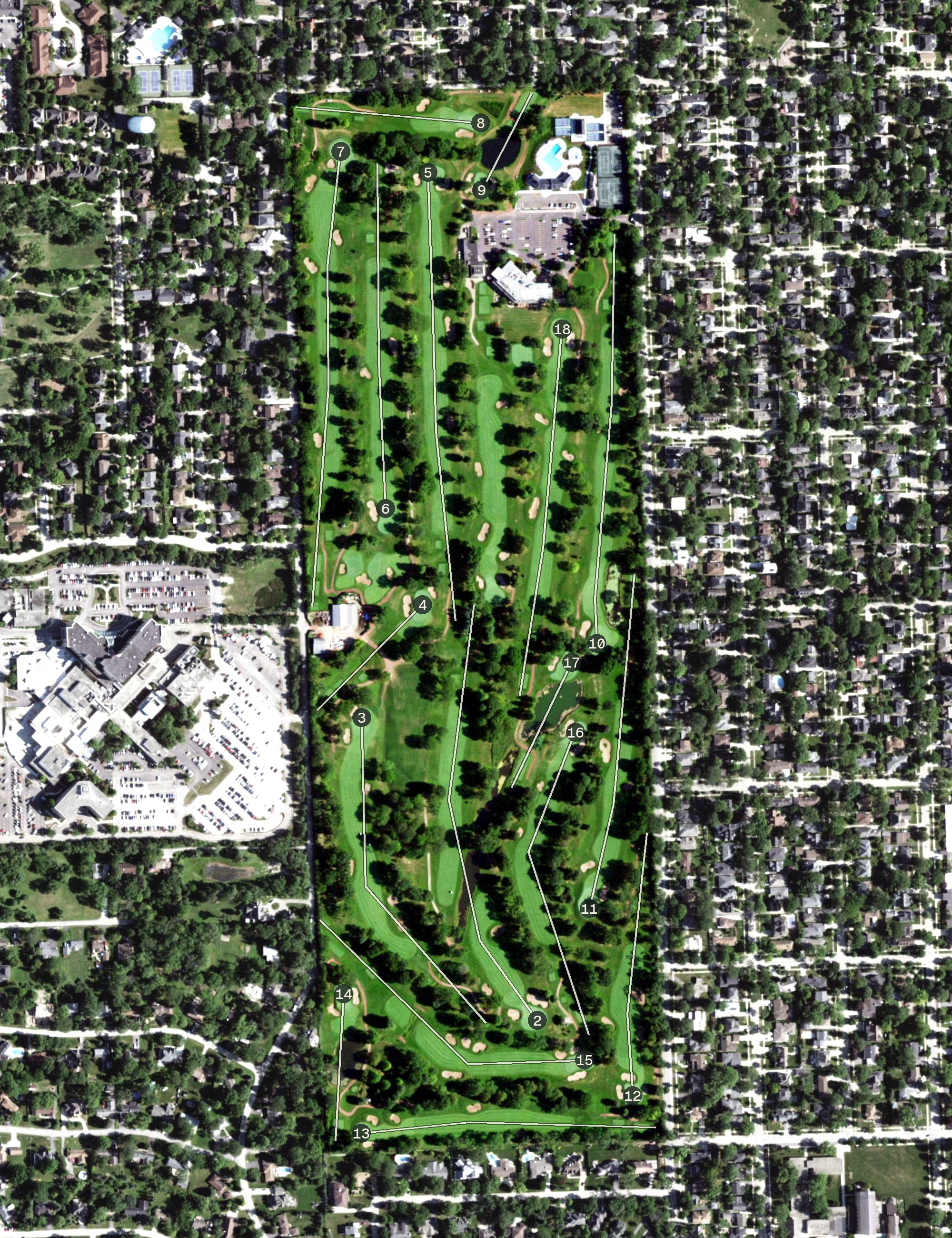 Aerial view of La Grange Country Club, IL