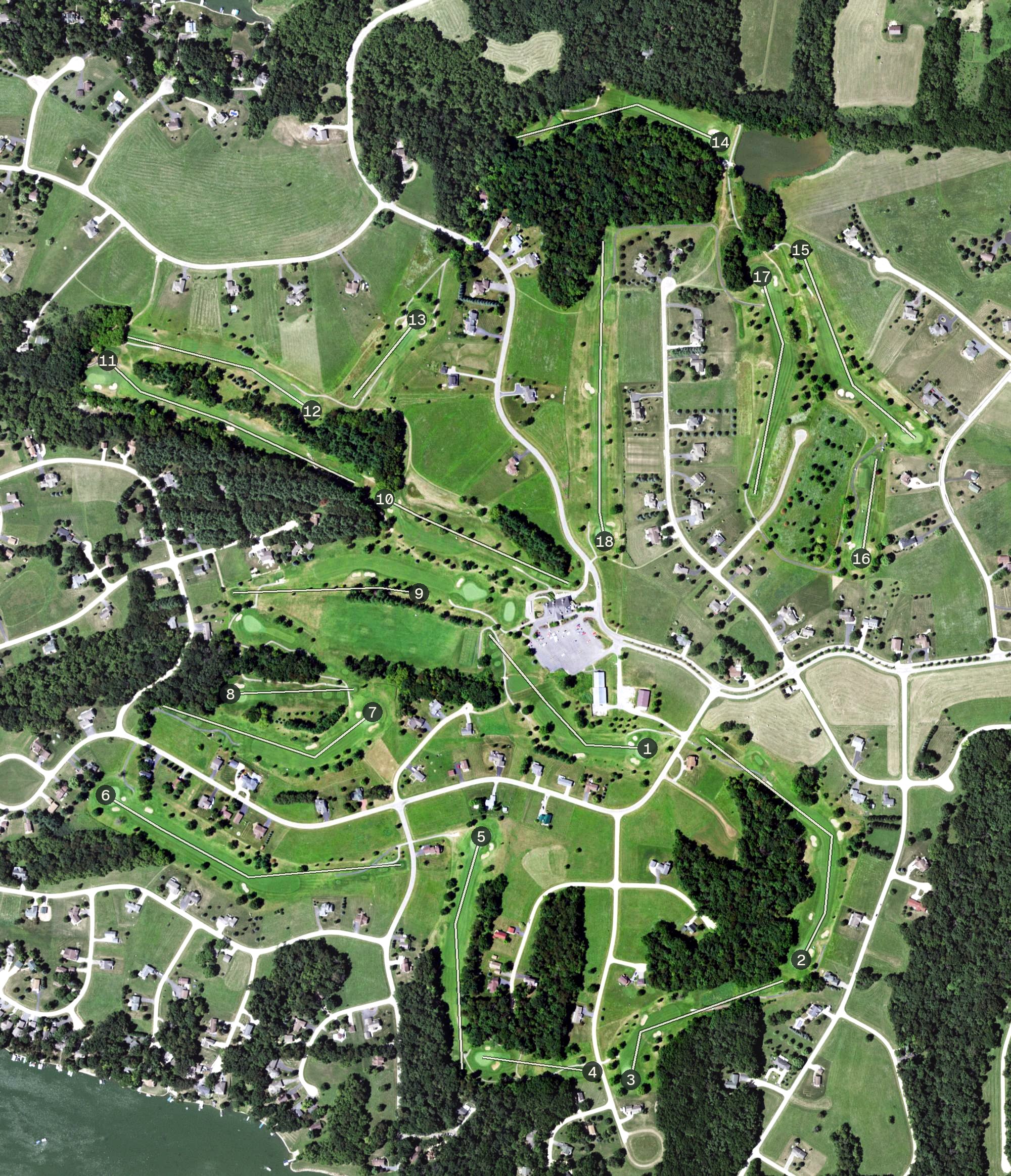 Aerial view of Lake Carroll Golf Club, IL