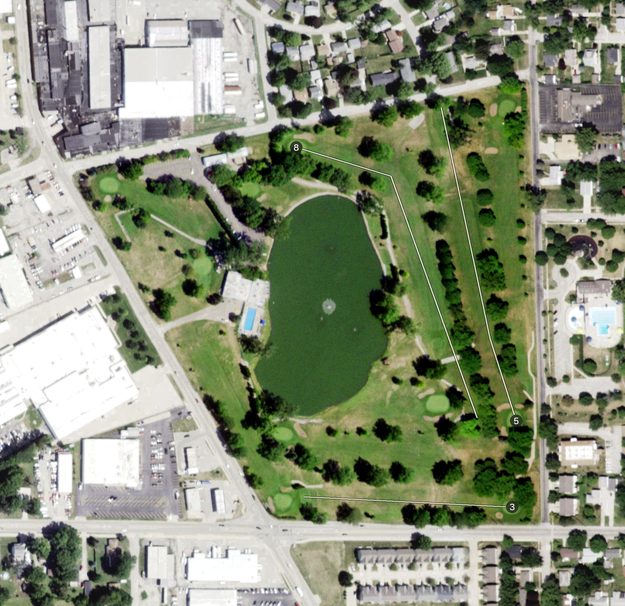 Aerial view of Lakeside Country Club, IL
