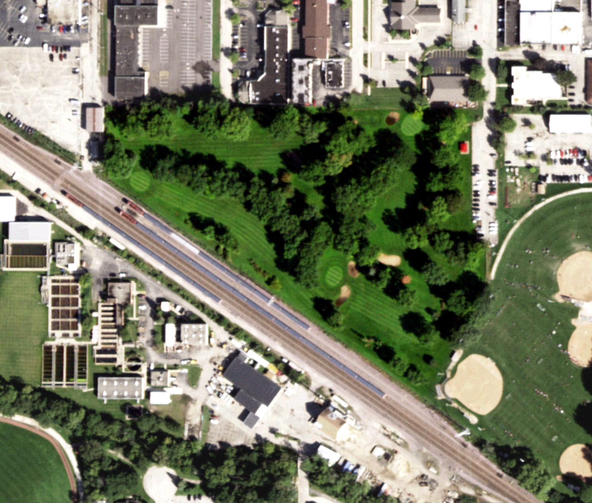 Aerial view of Langendorf Park Golf Course, IL