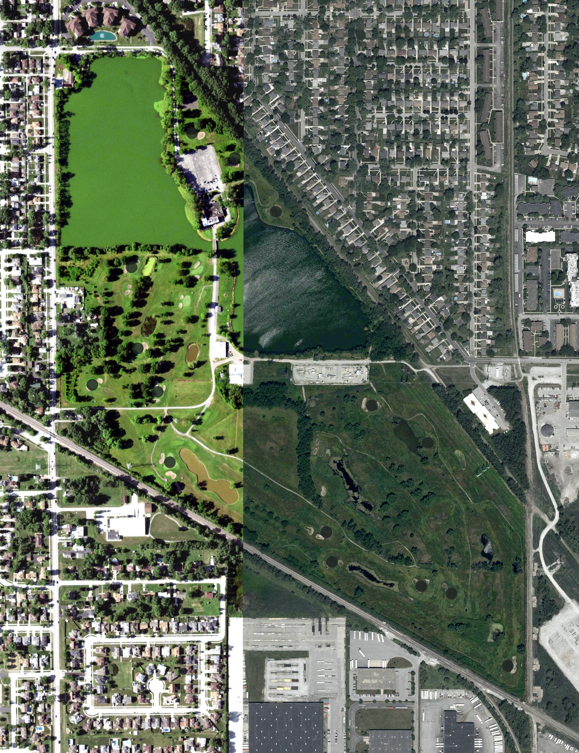 Aerial view of Lansing Country Club, IL