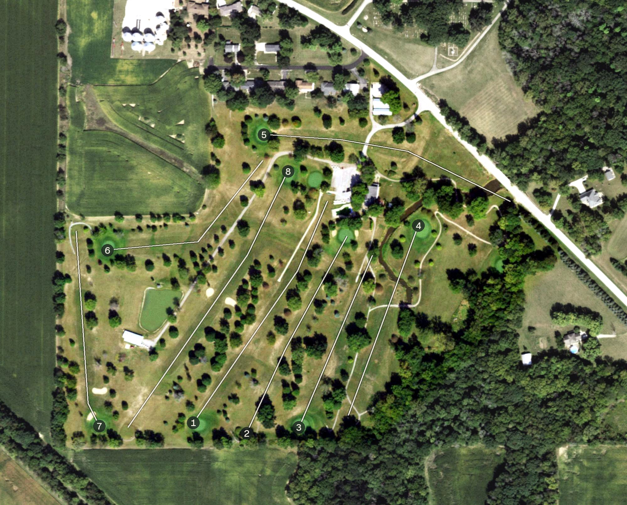 Aerial view of LeRoy Golf Course, IL