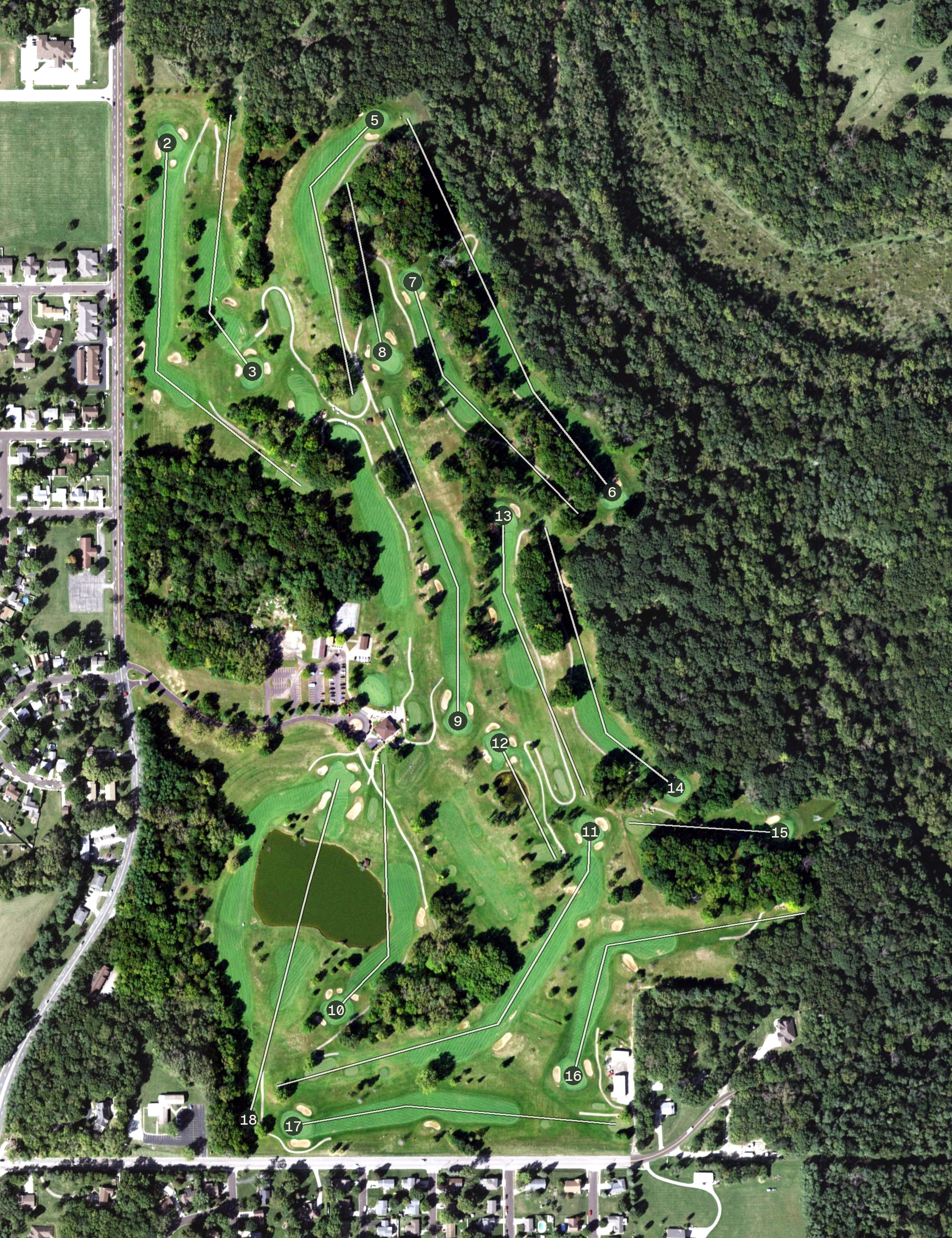 Aerial view of Lick Creek Golf Course, IL