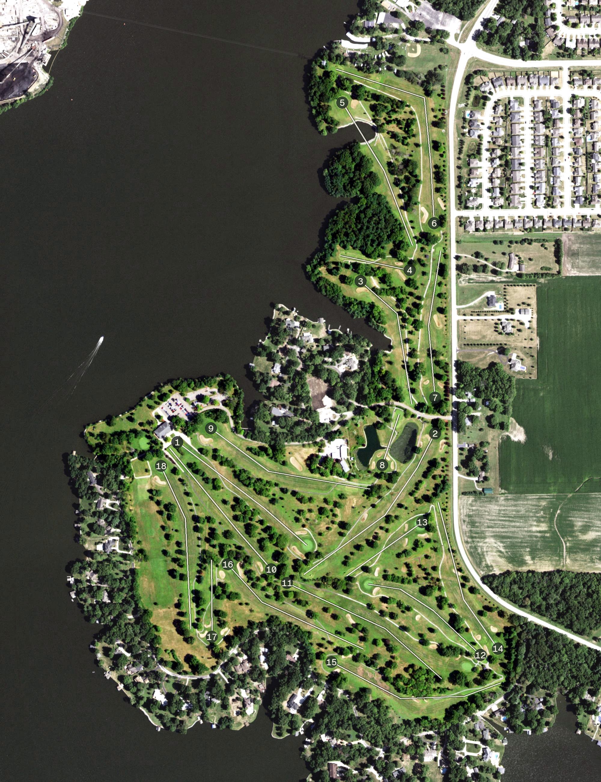 Aerial view of Lincoln Greens Golf Course, IL