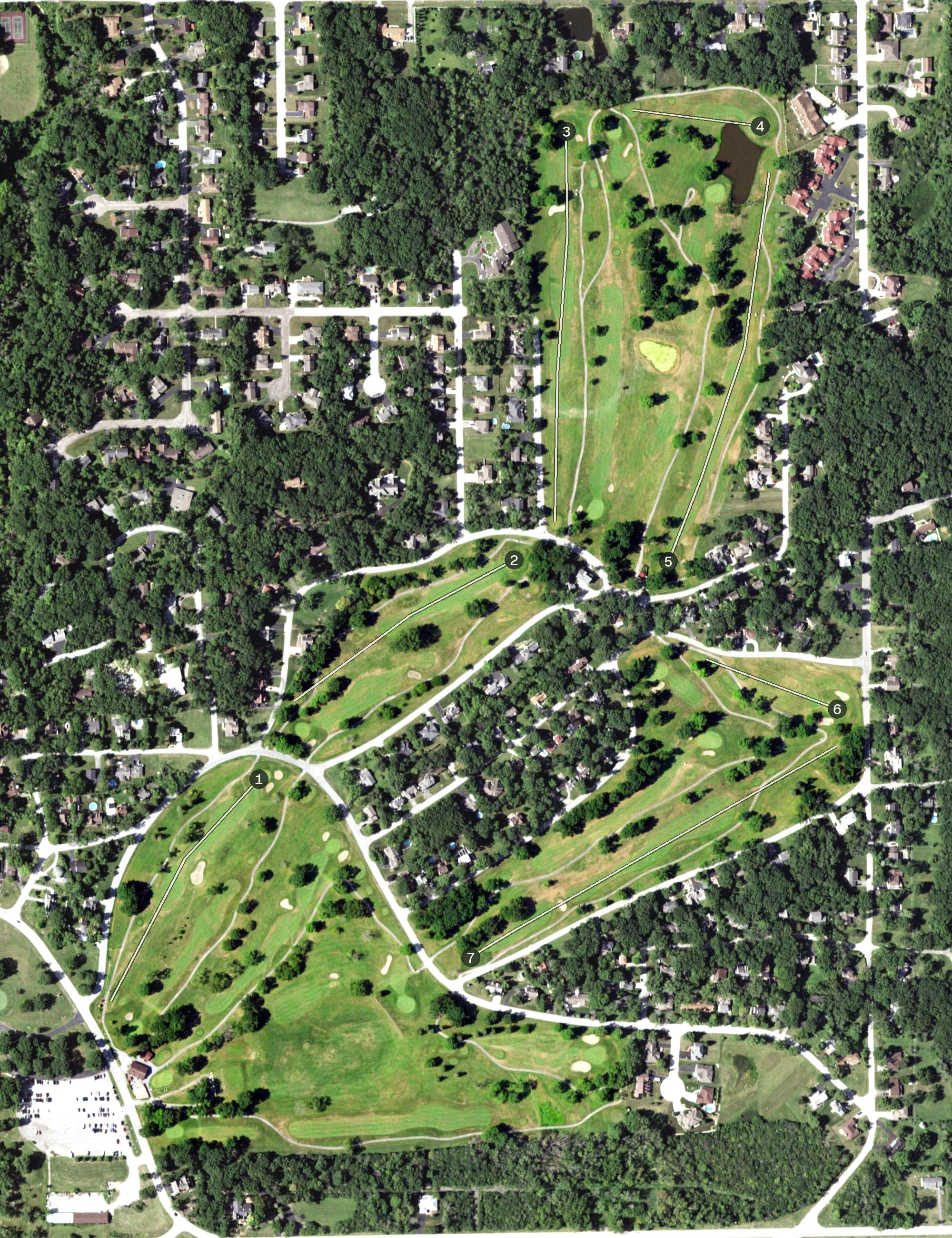 Aerial view of Lincoln Oaks Golf Course, IL