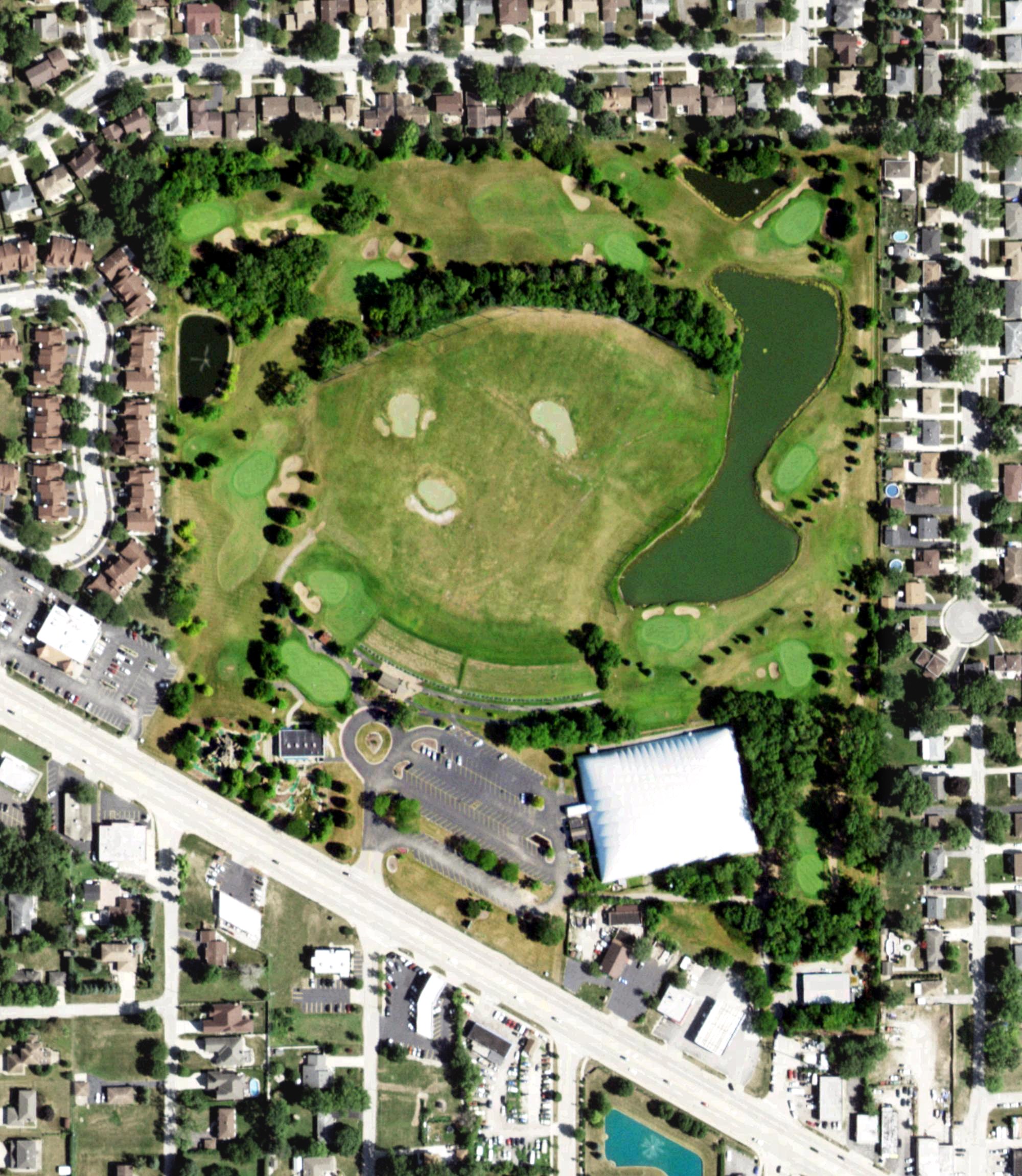 Aerial view of Links & Tees Golf Facility, IL