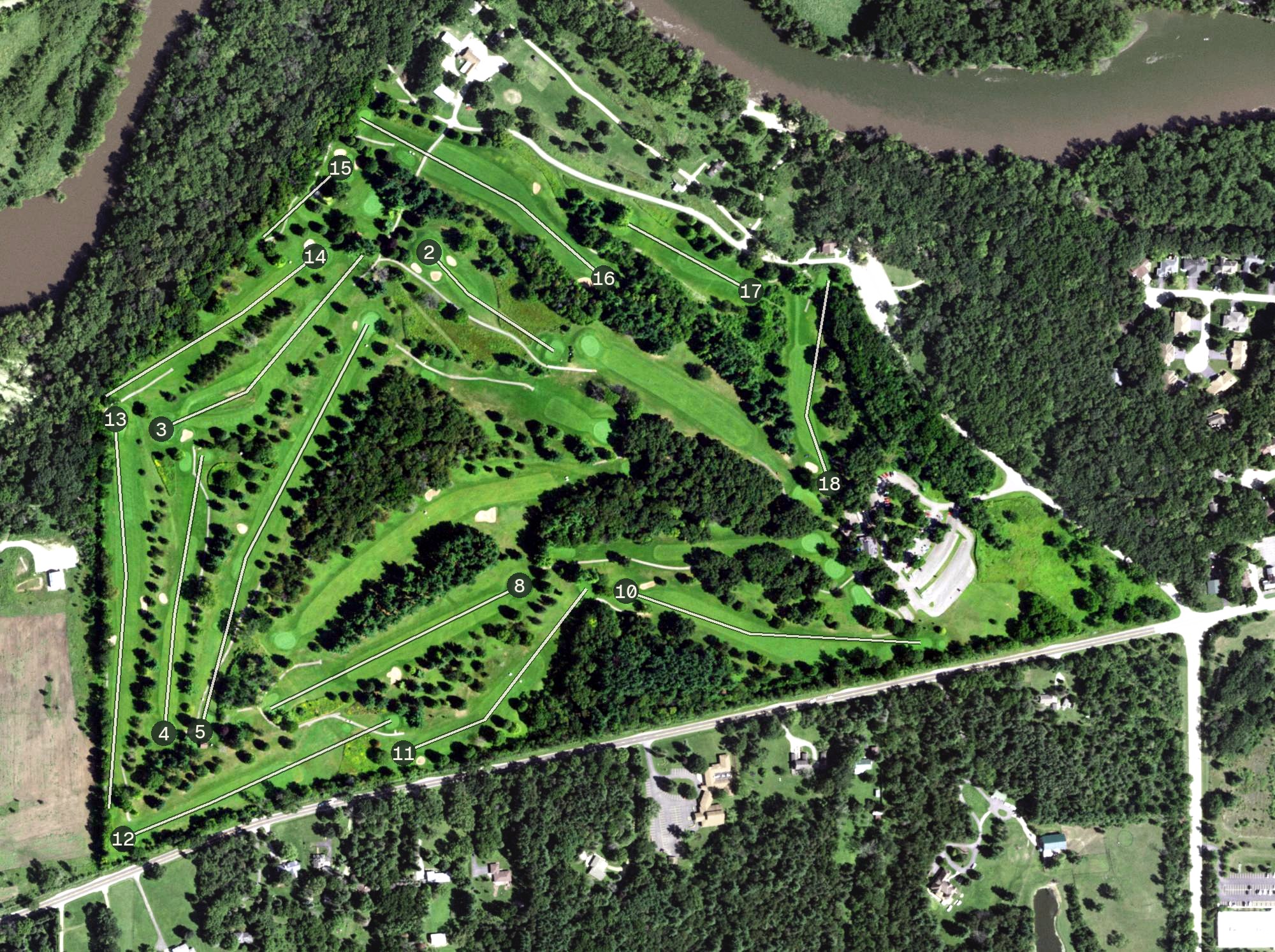 Aerial view of Macktown Golf Course, IL