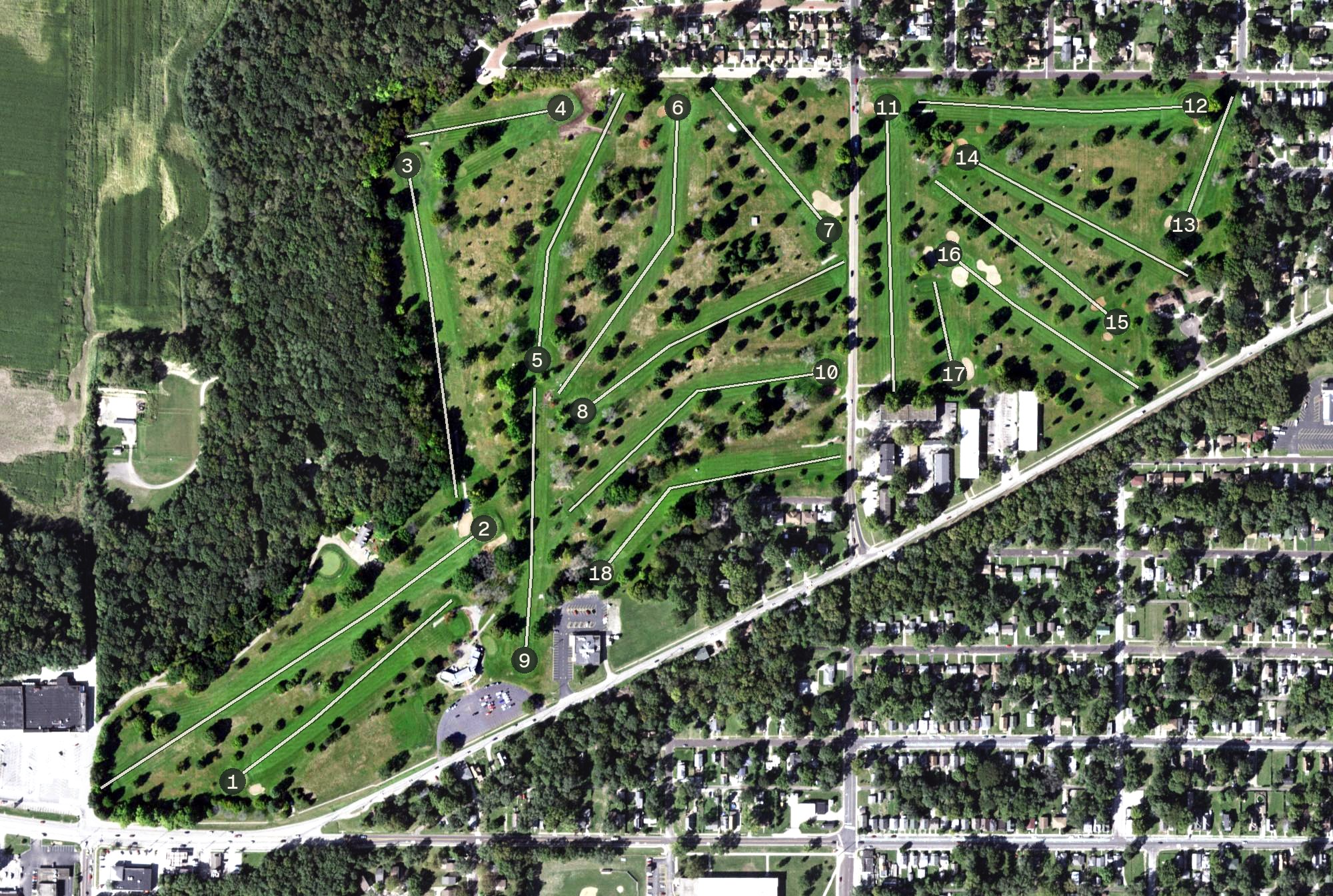 Aerial view of Madison Golf Course, IL