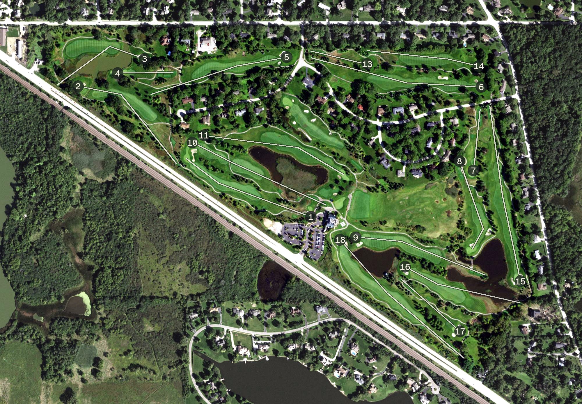 Aerial view of Makray Memorial Golf Club, IL
