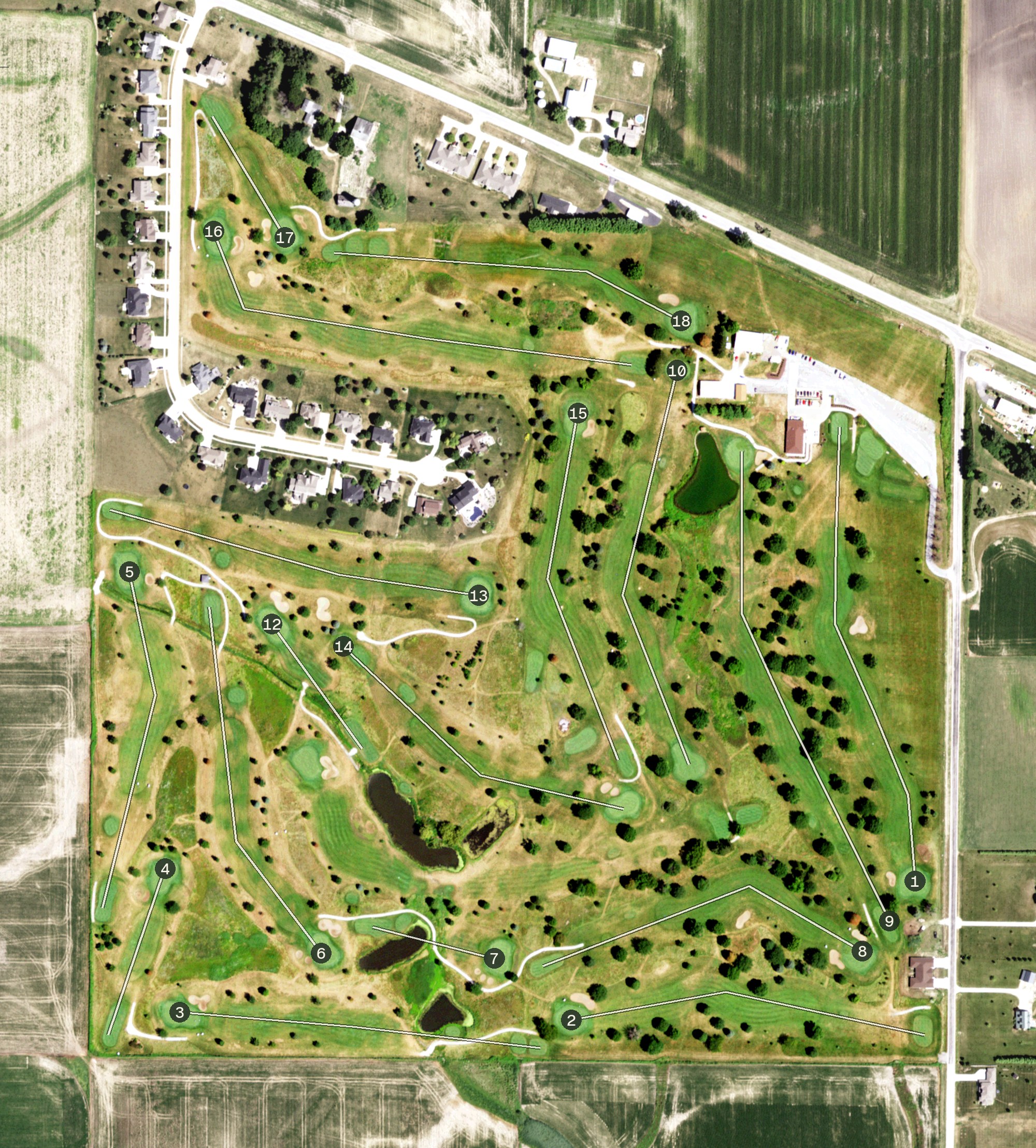 Aerial view of Maple Bluff Golf Club, IL