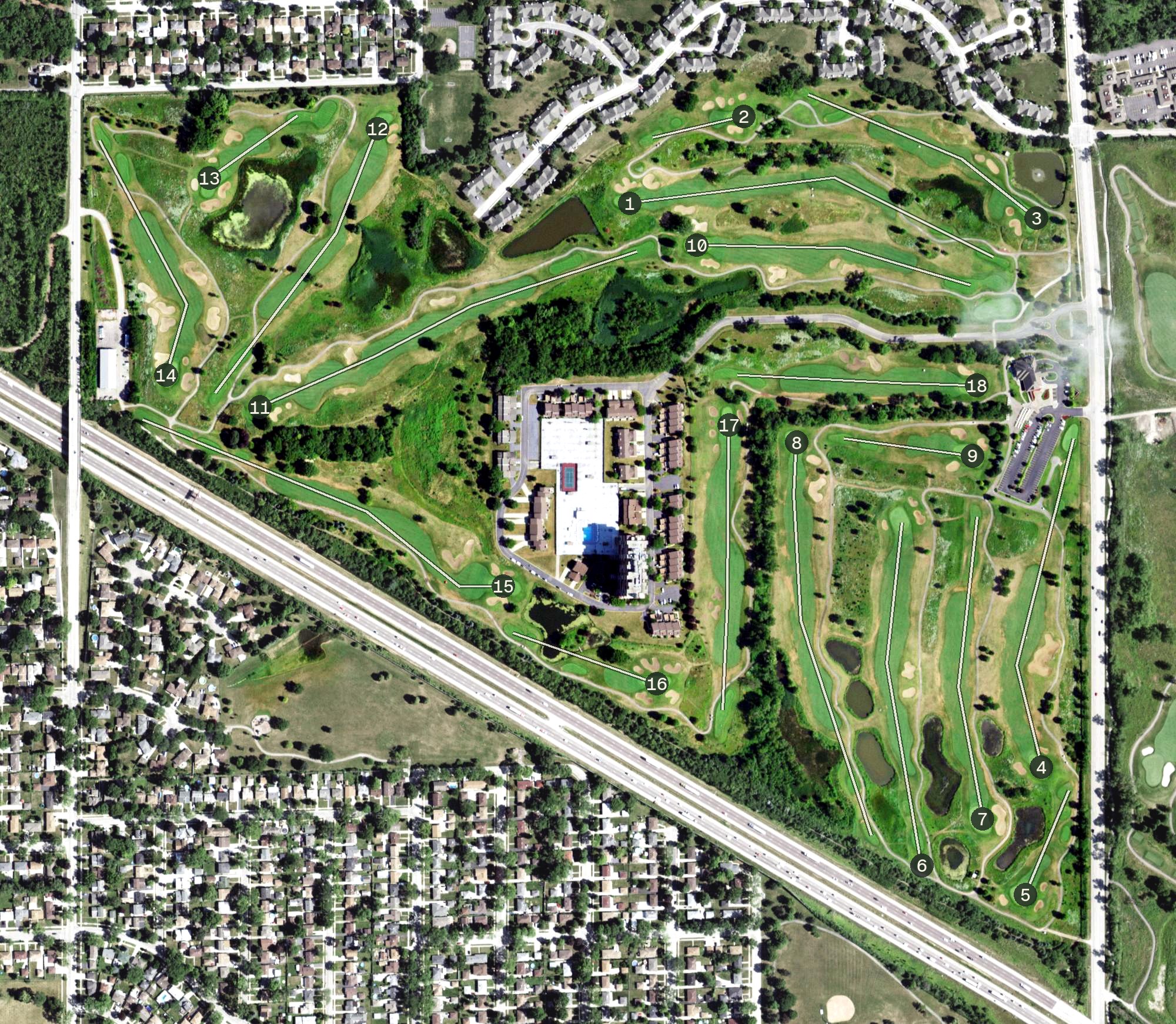 Aerial view of Maple Meadows Golf Club, IL