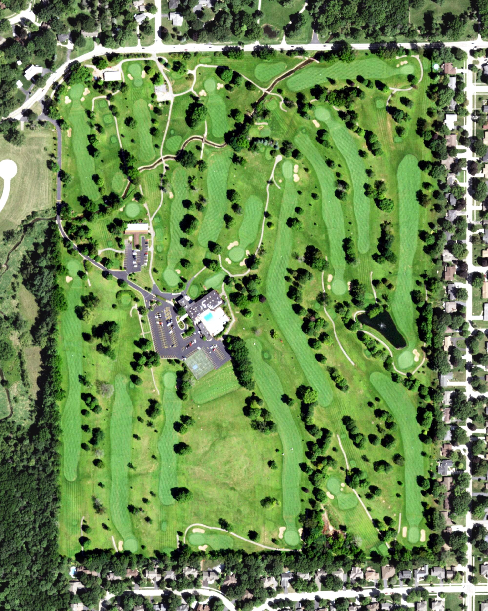 Aerial view of Mauh-Nah-Tee-See Country Club, IL