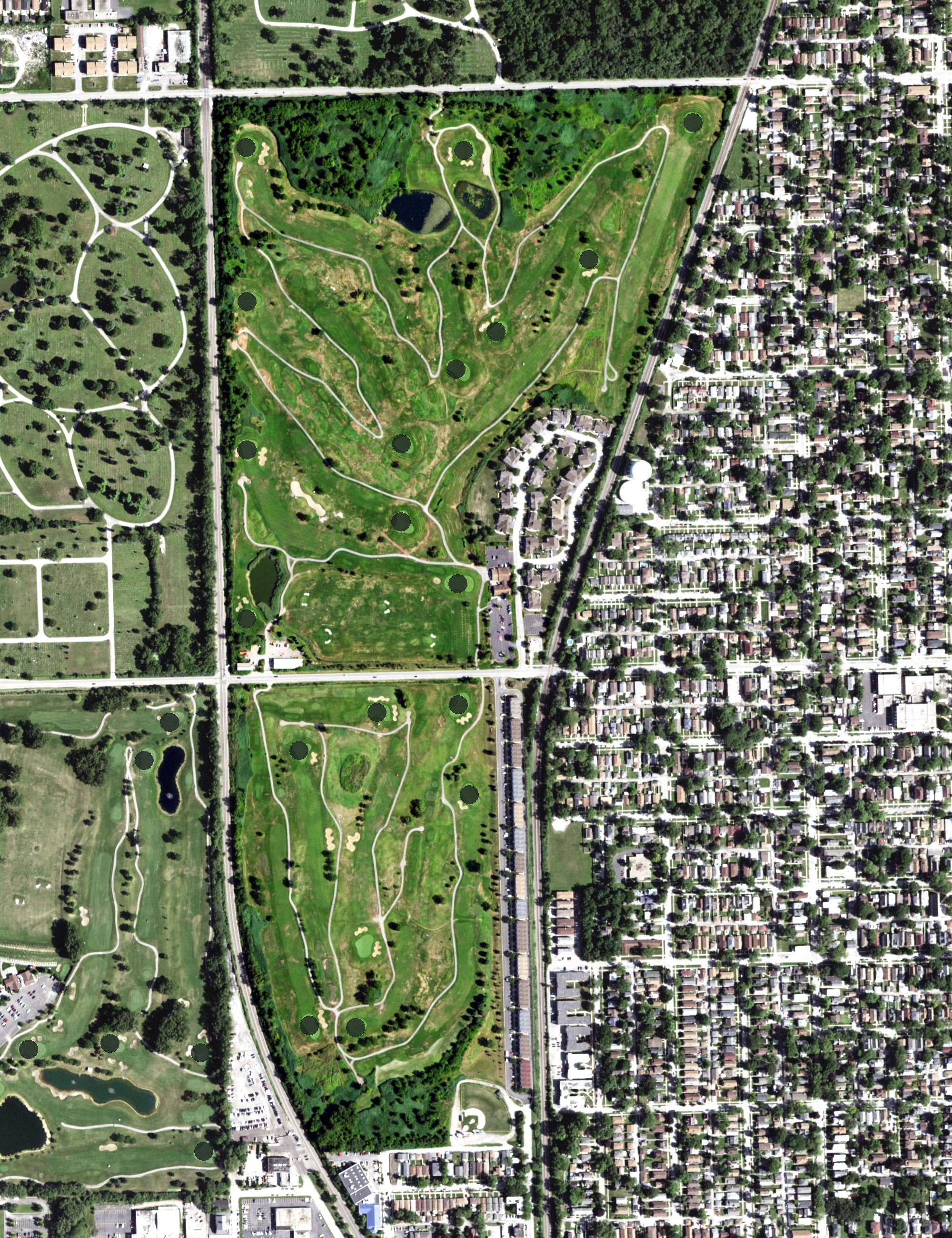 Aerial view of Meadows Golf Club, IL