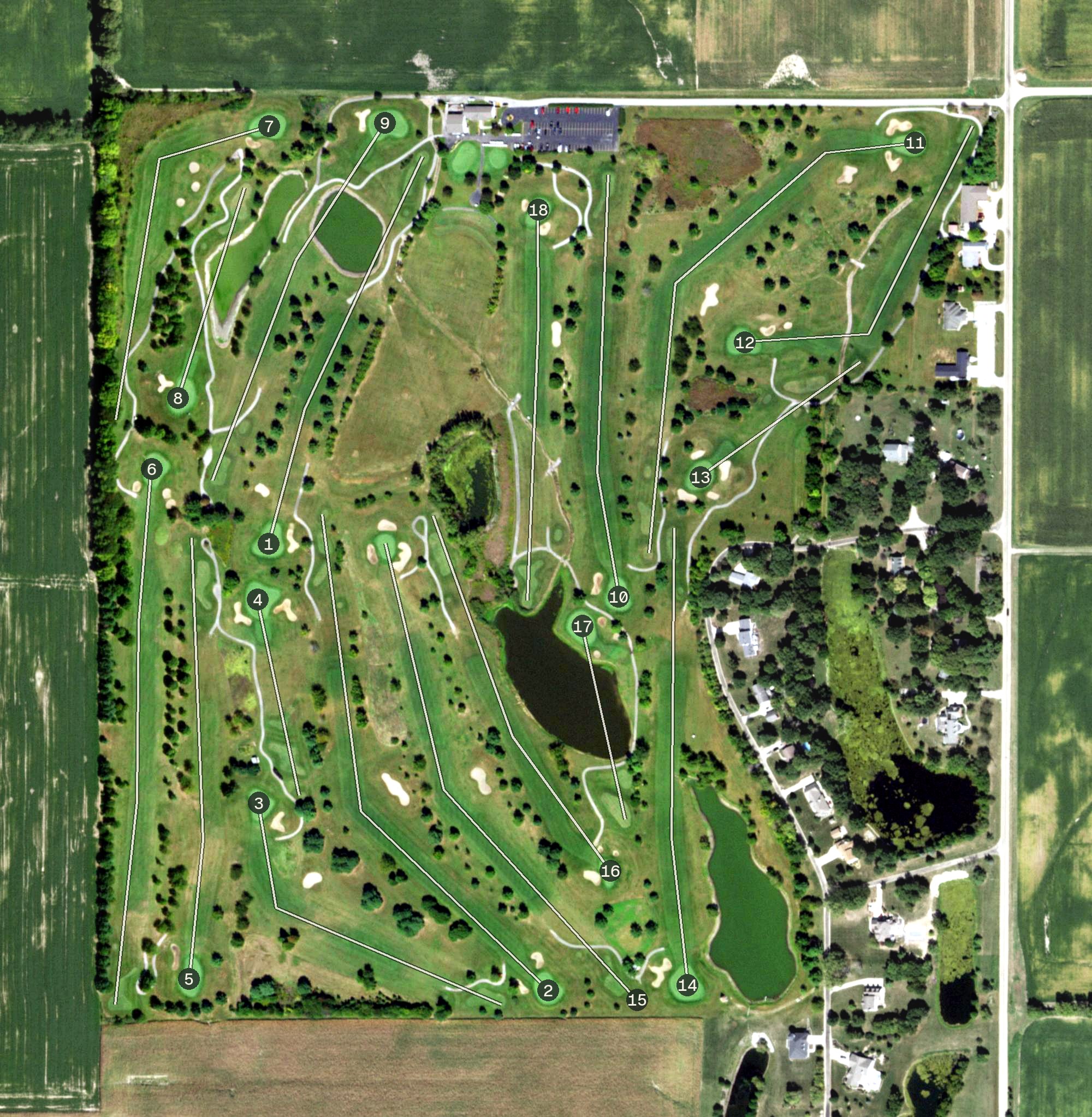 Aerial view of Meadowview Golf Course, IL