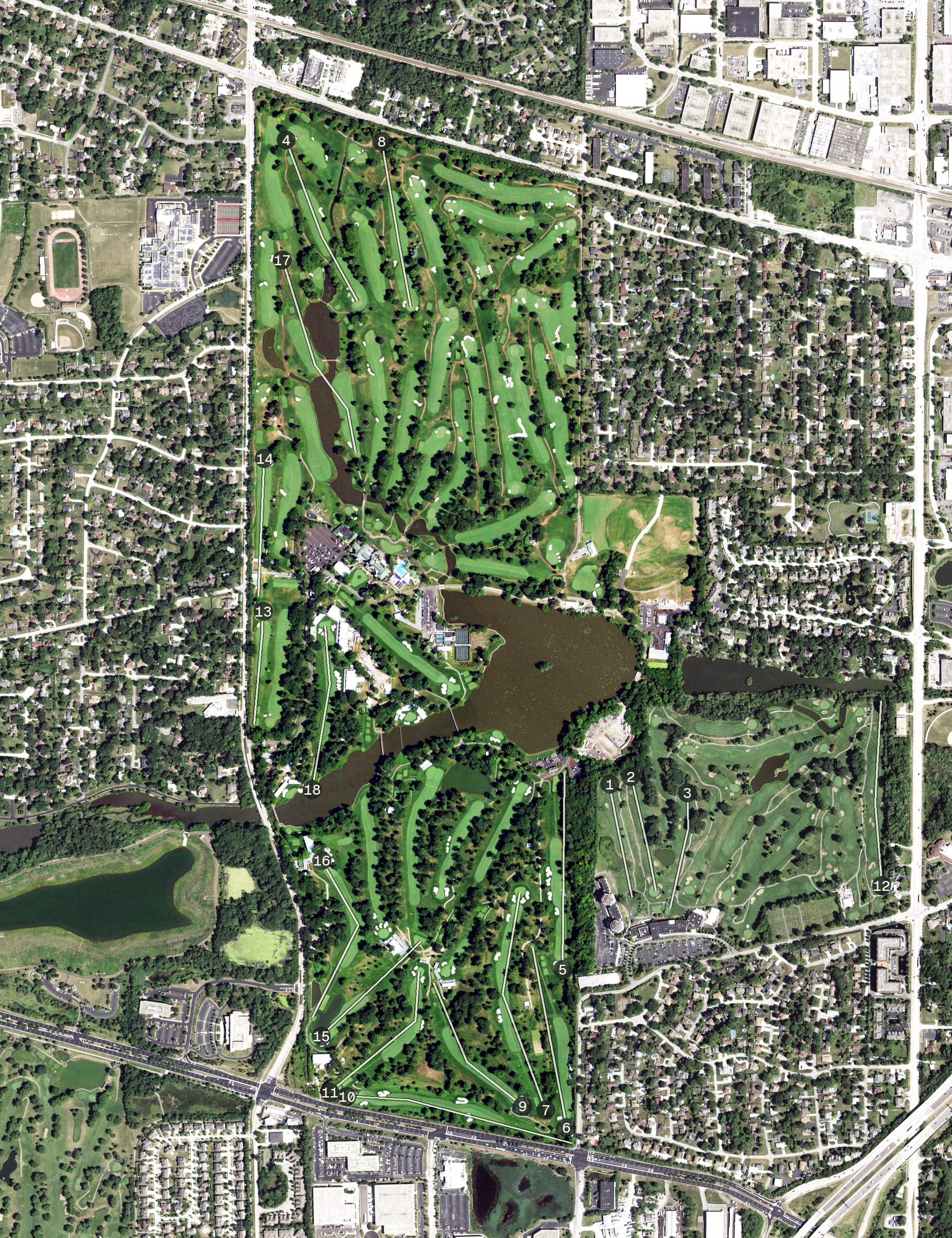 Aerial view of Medinah Country Club, IL