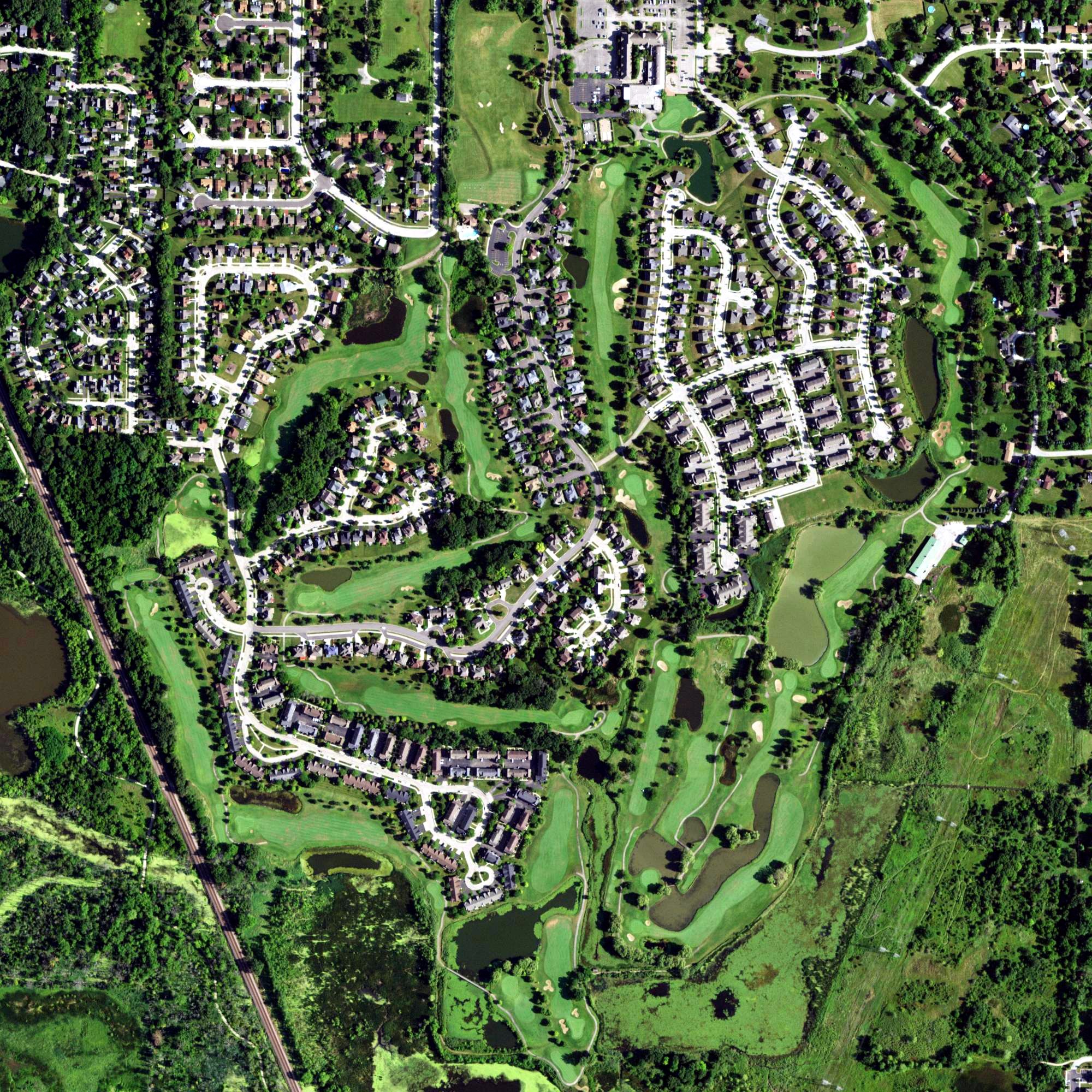 Aerial view of Midlane Golf Resort, IL