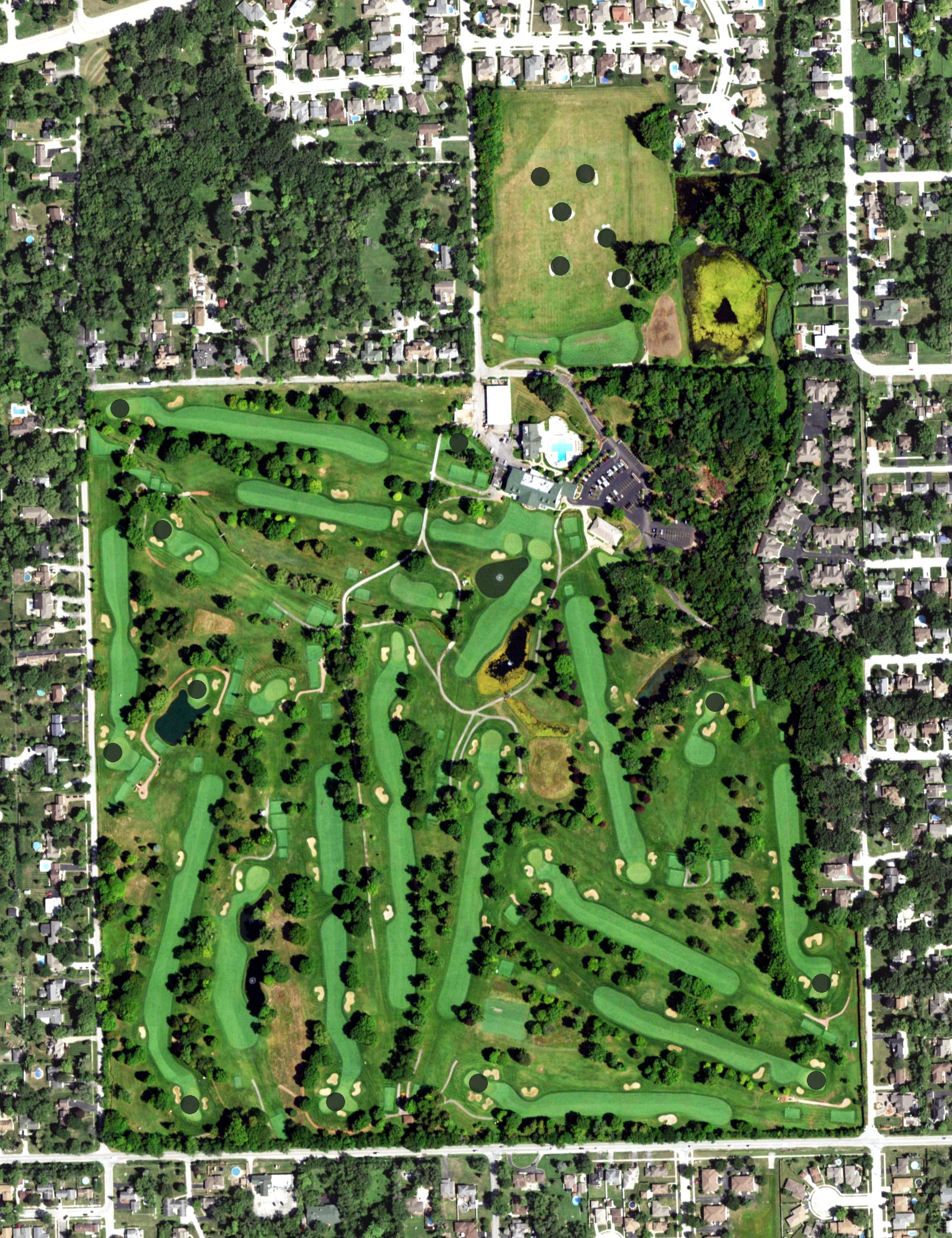 Aerial view of Midlothian Country Club, IL