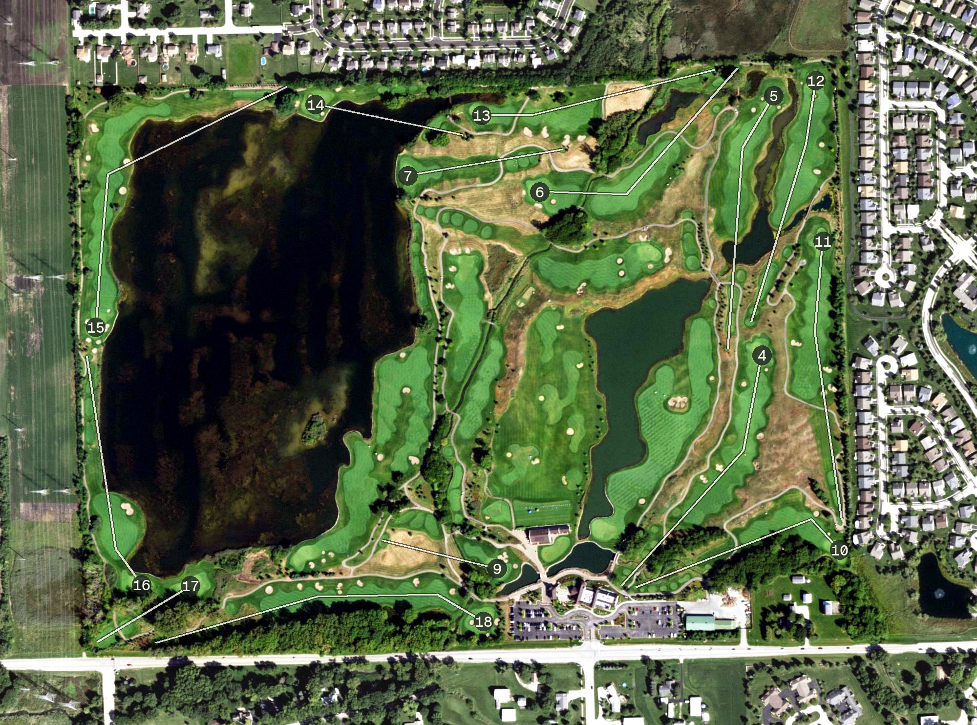 Aerial view of Mistwood Golf Course, IL