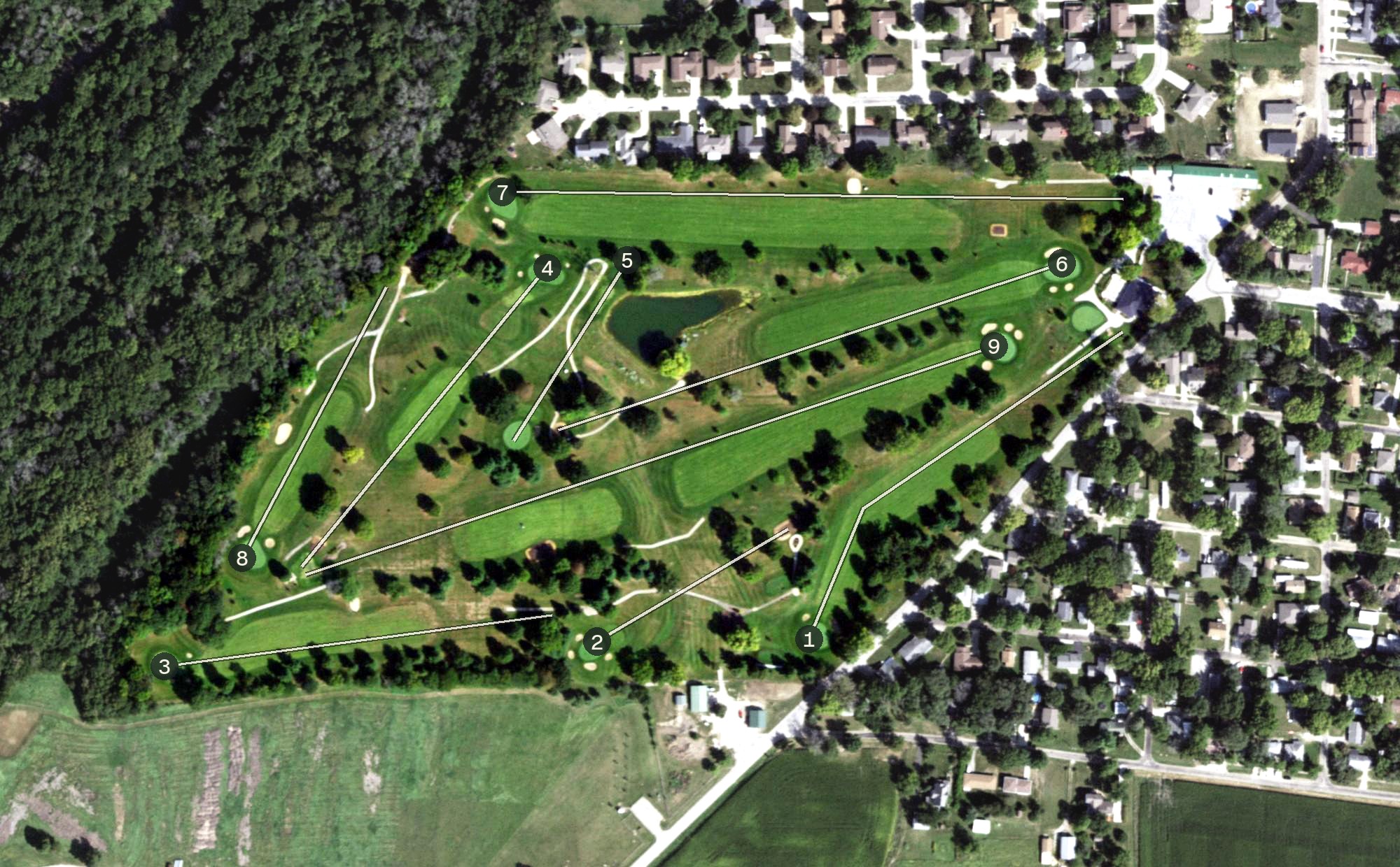 Aerial view of Monticello Golf Club, IL