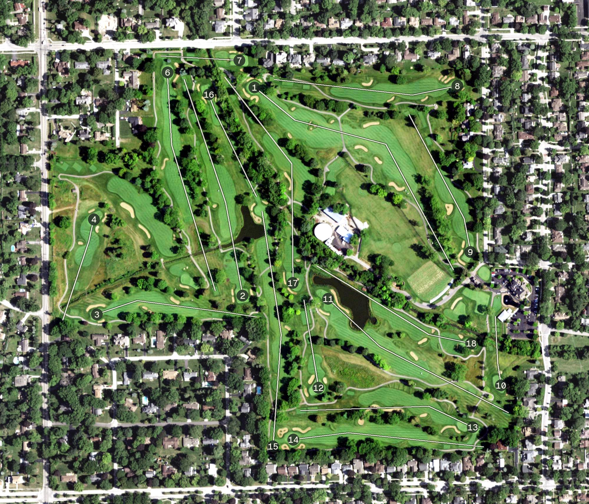 Aerial view of Mount Prospect Golf Course, IL