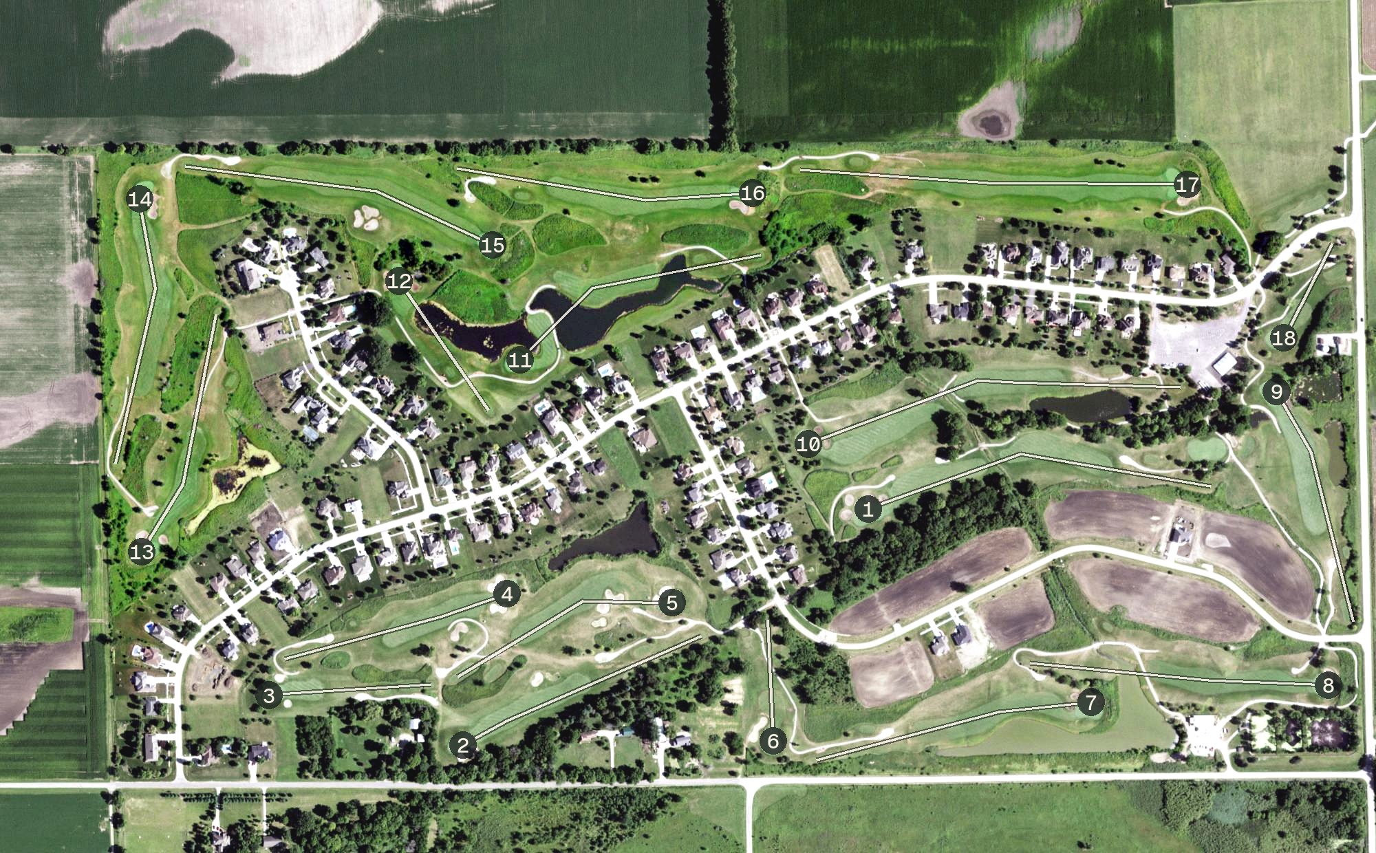 Aerial view of Nettle Creek Country Club, IL