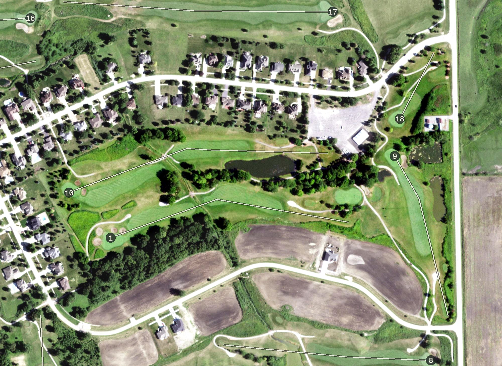 Aerial view of Nettle Creek Country Club, IL